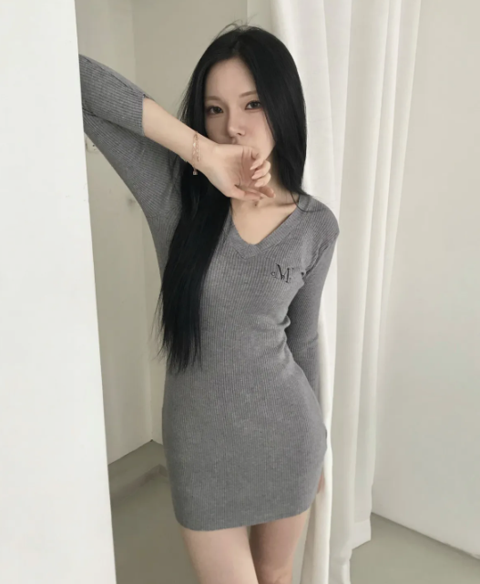 【代購】MUCENT Fanny V領修身洋裝 合身洋裝 洋裝 合身 修身 兩色 P00000TT