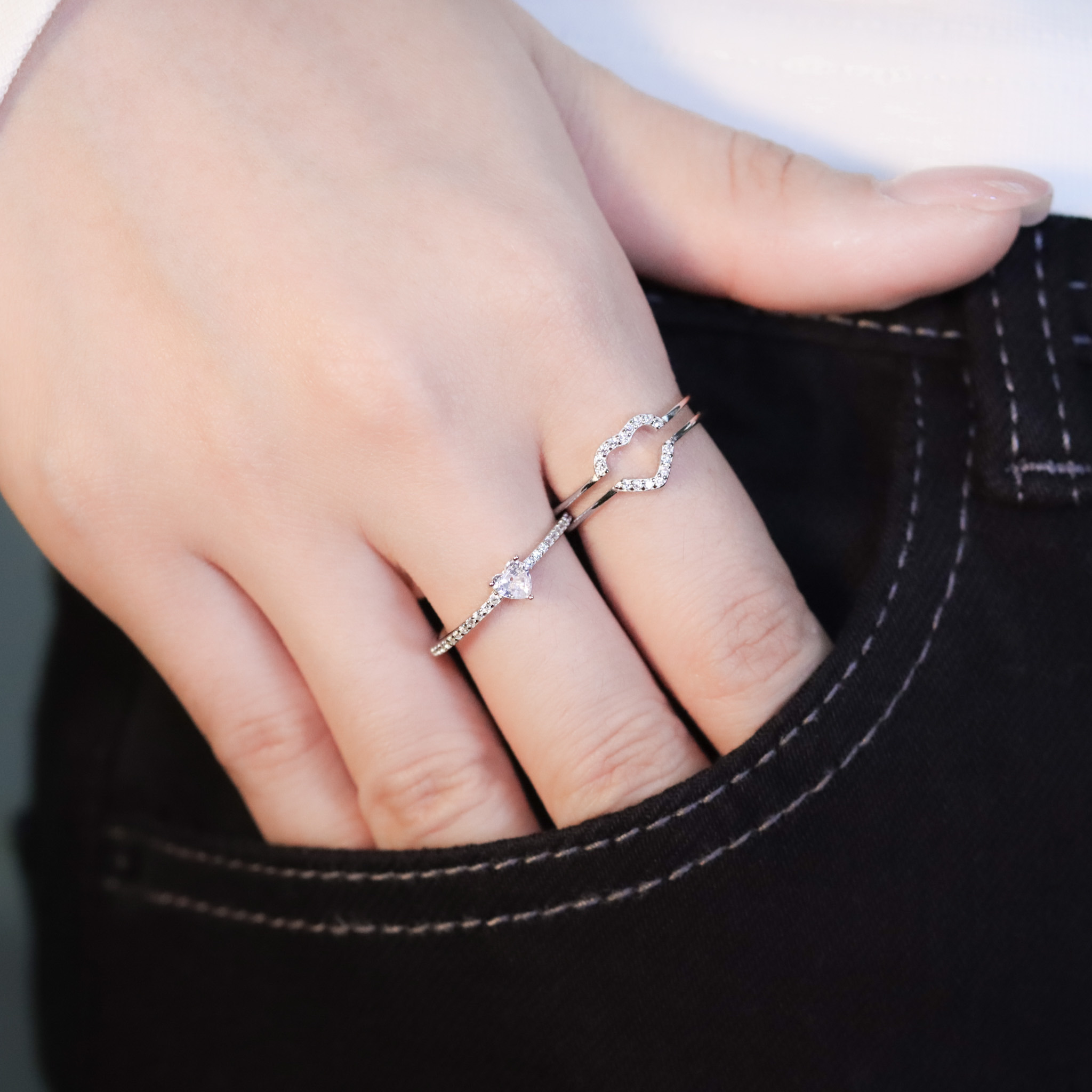 | 925純銀・白金 | 永遠愛你戒指（多種戴法）  | RI0970 |