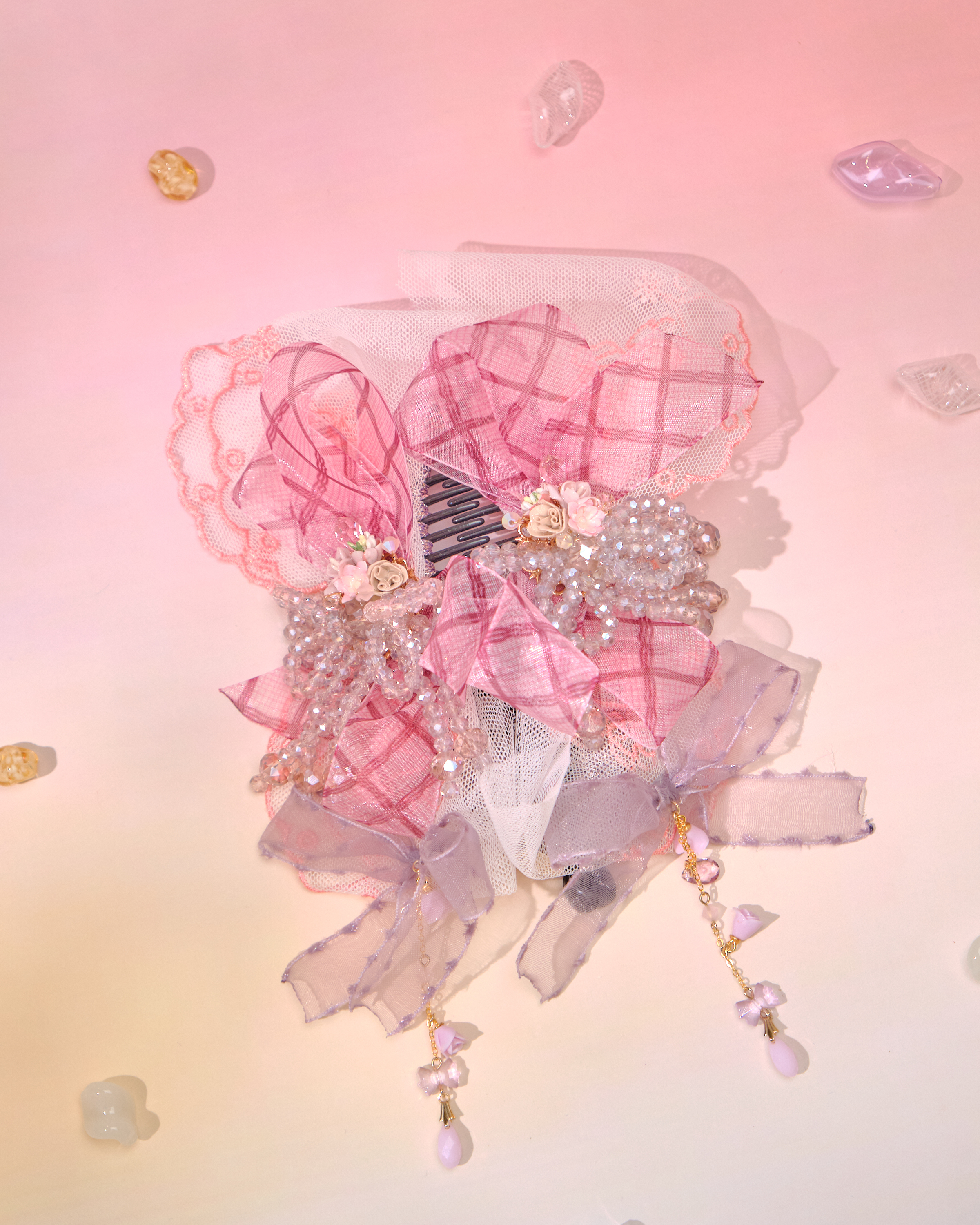 12795 Butterfly Style Ribbon Banana Clip