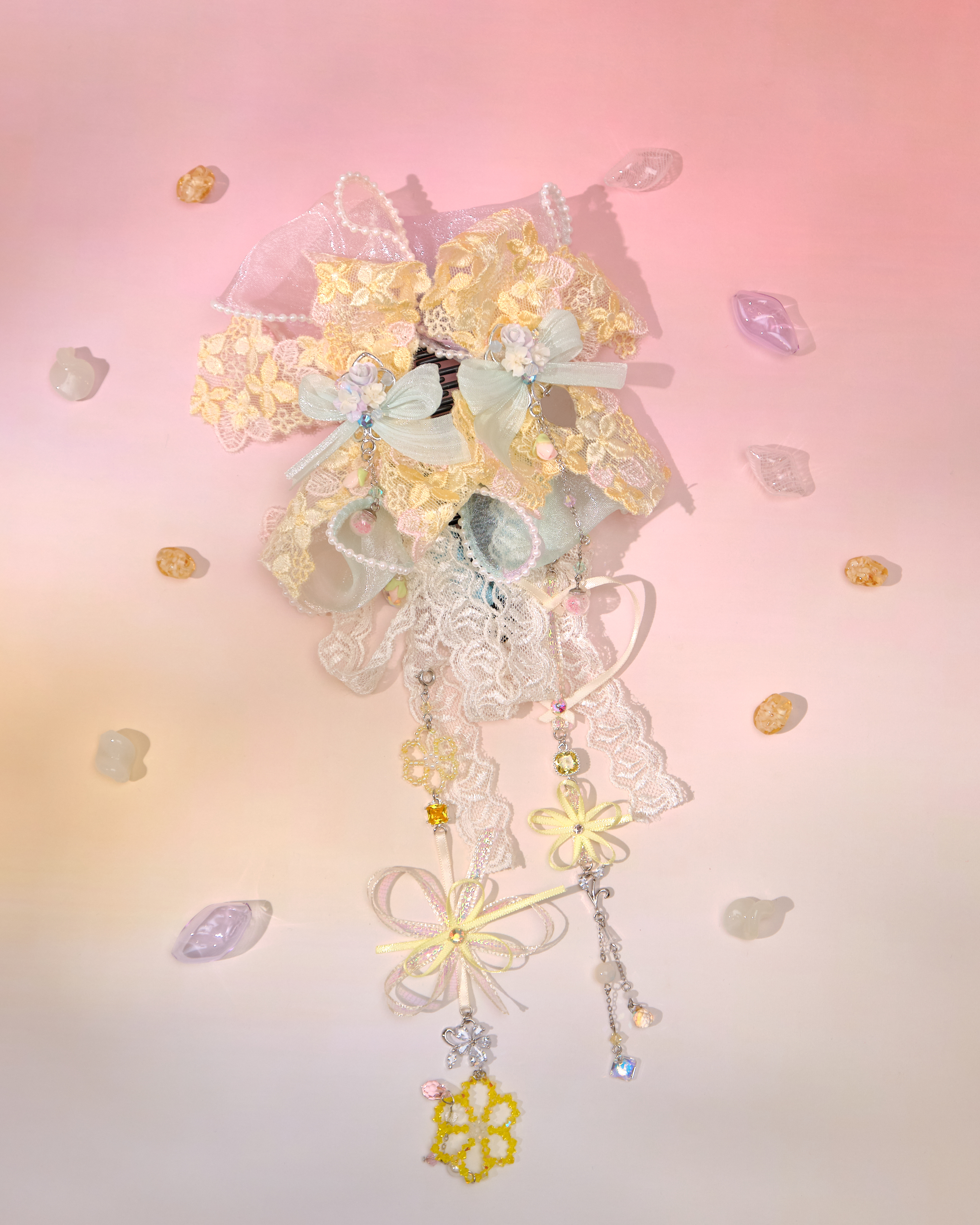 12794 Butterfly Style Ribbon Banana Clip