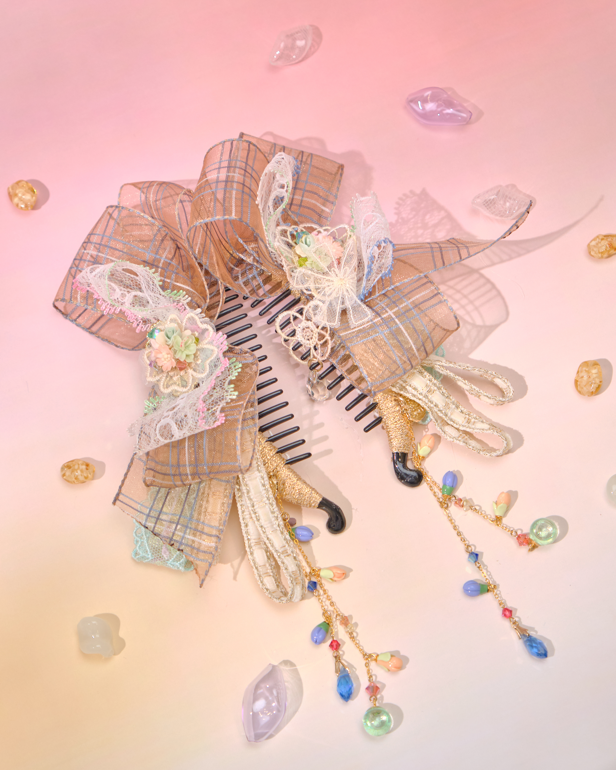 12793 Butterfly Style Ribbon Banana Clip