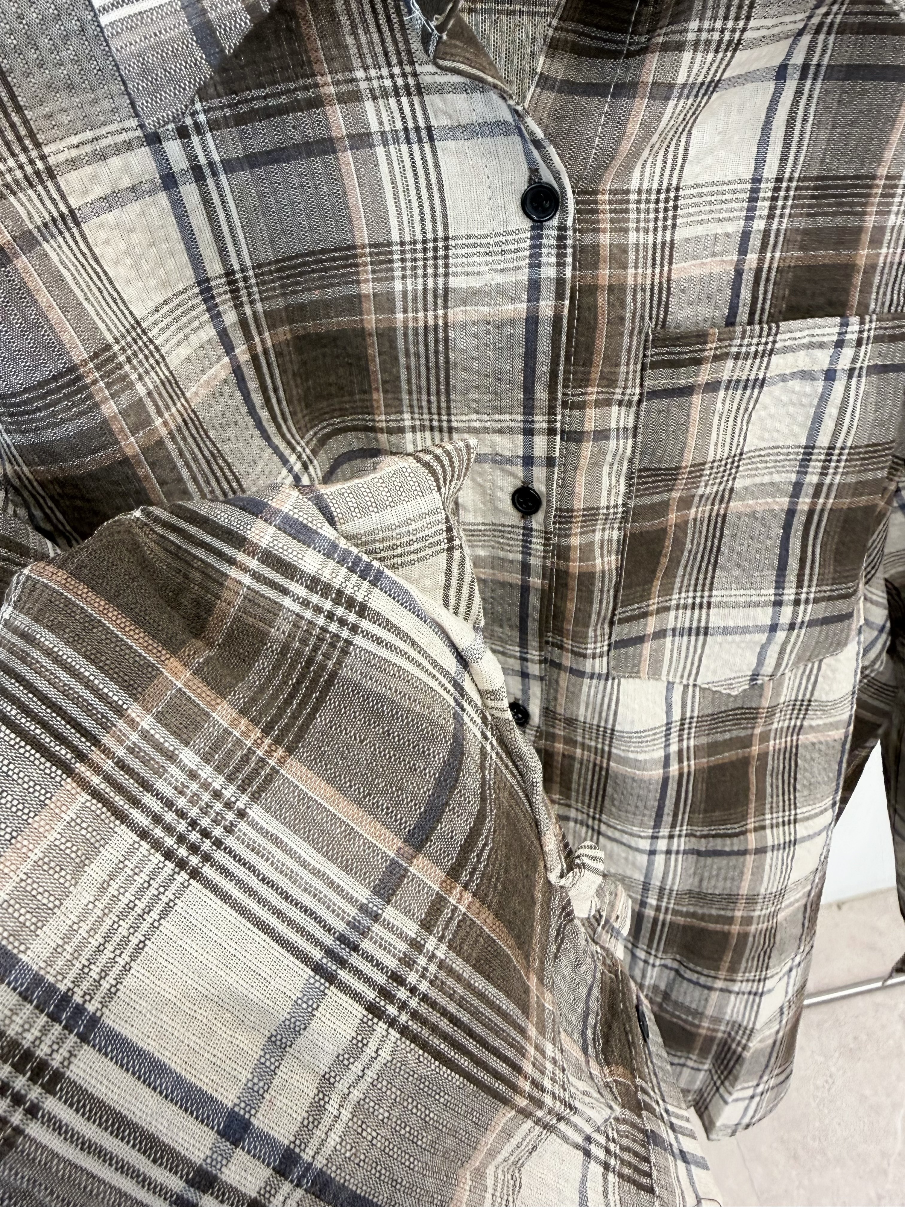 119 秋日落葉感格紋襯衫