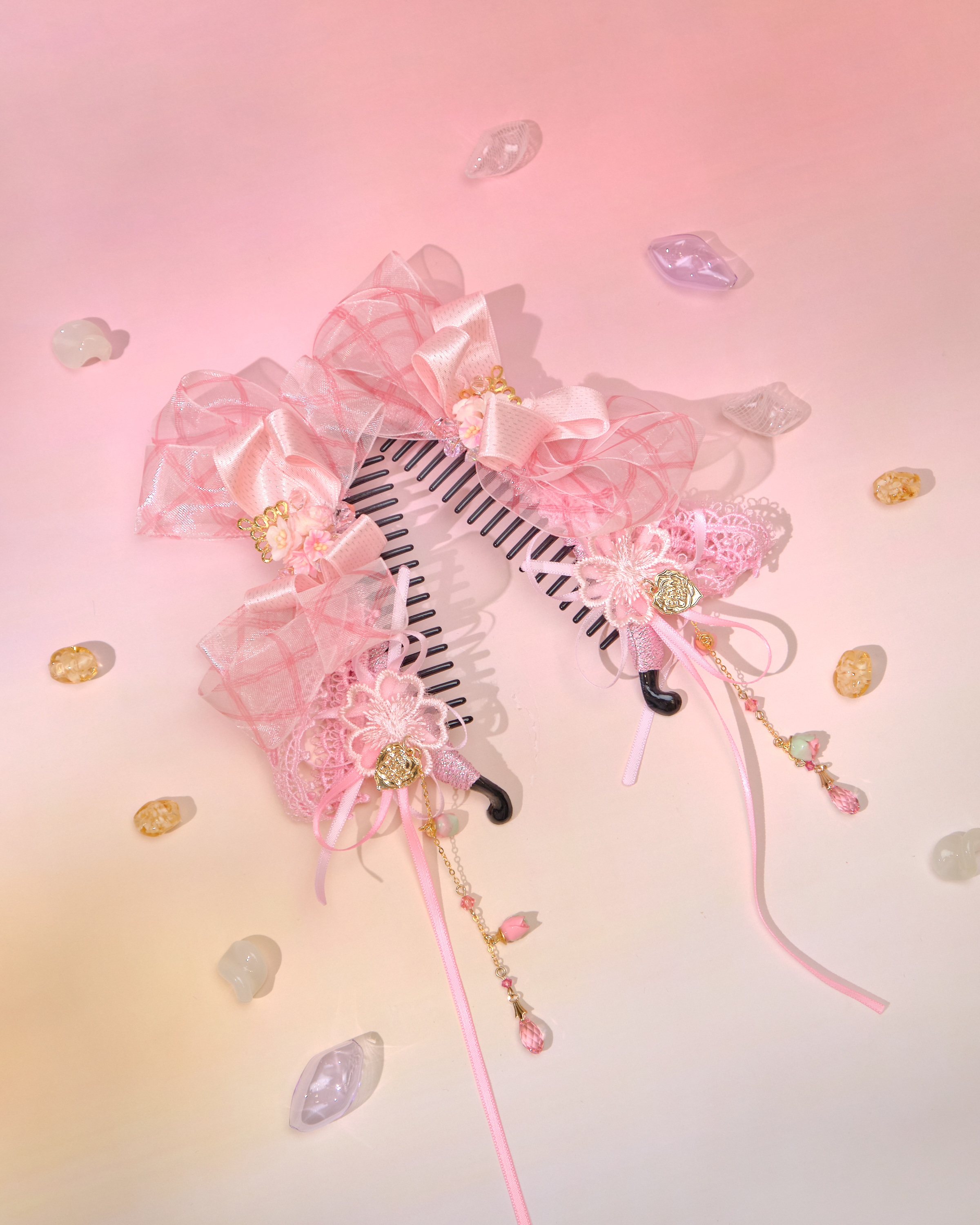 12792 Butterfly Style Ribbon Banana Clip