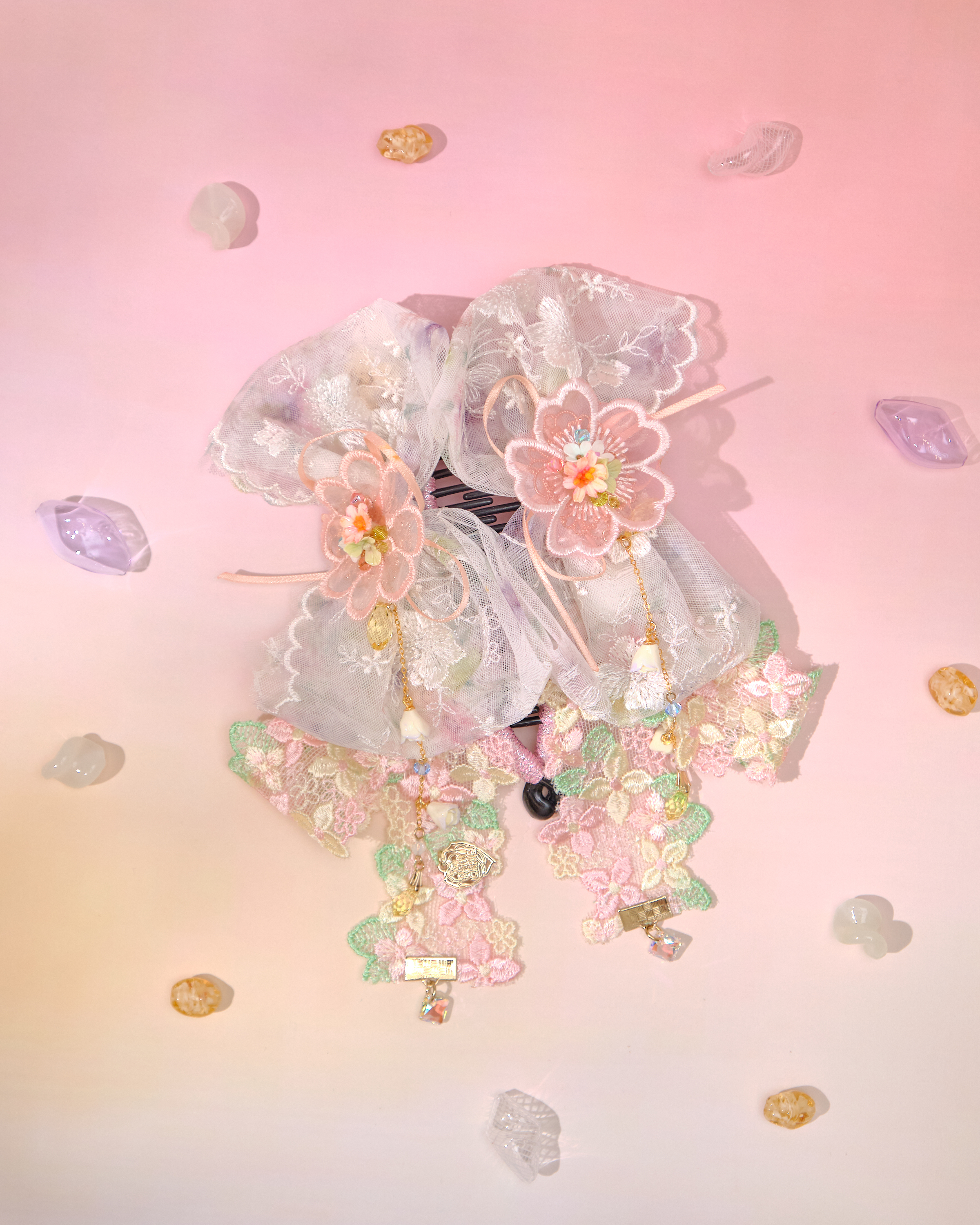 12791 Butterfly Style Ribbon Banana Clip