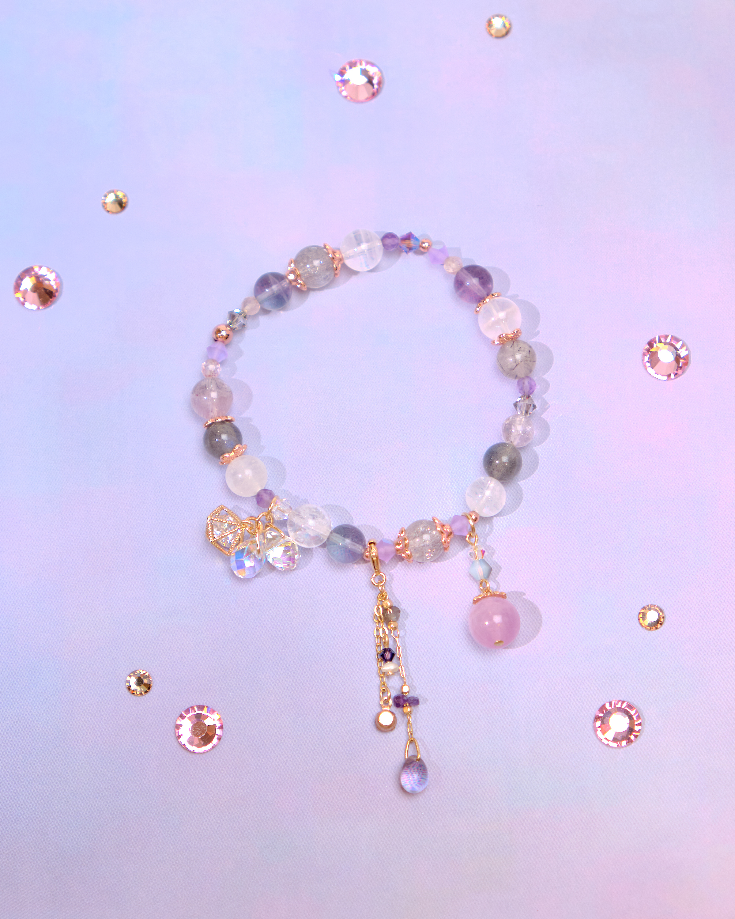 12781 糖果調色盤天然水晶手鏈