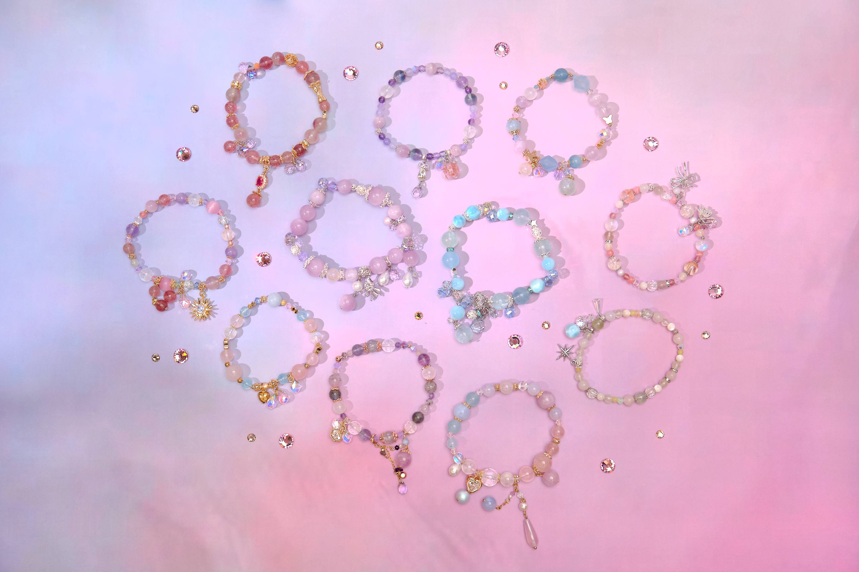 12777 糖果調色盤天然水晶手鏈