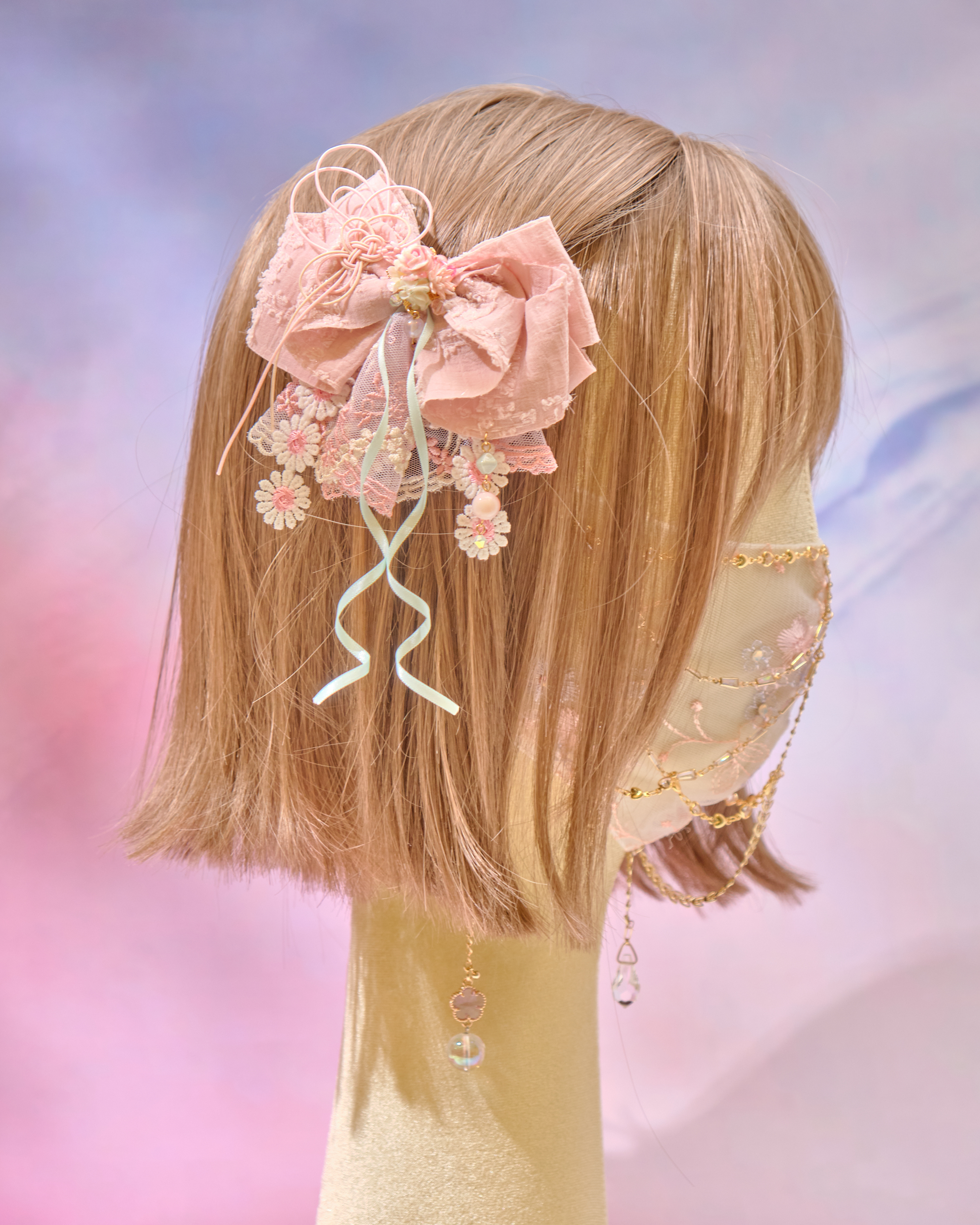 12774 荷葉裙絲帶髮夾（一對）