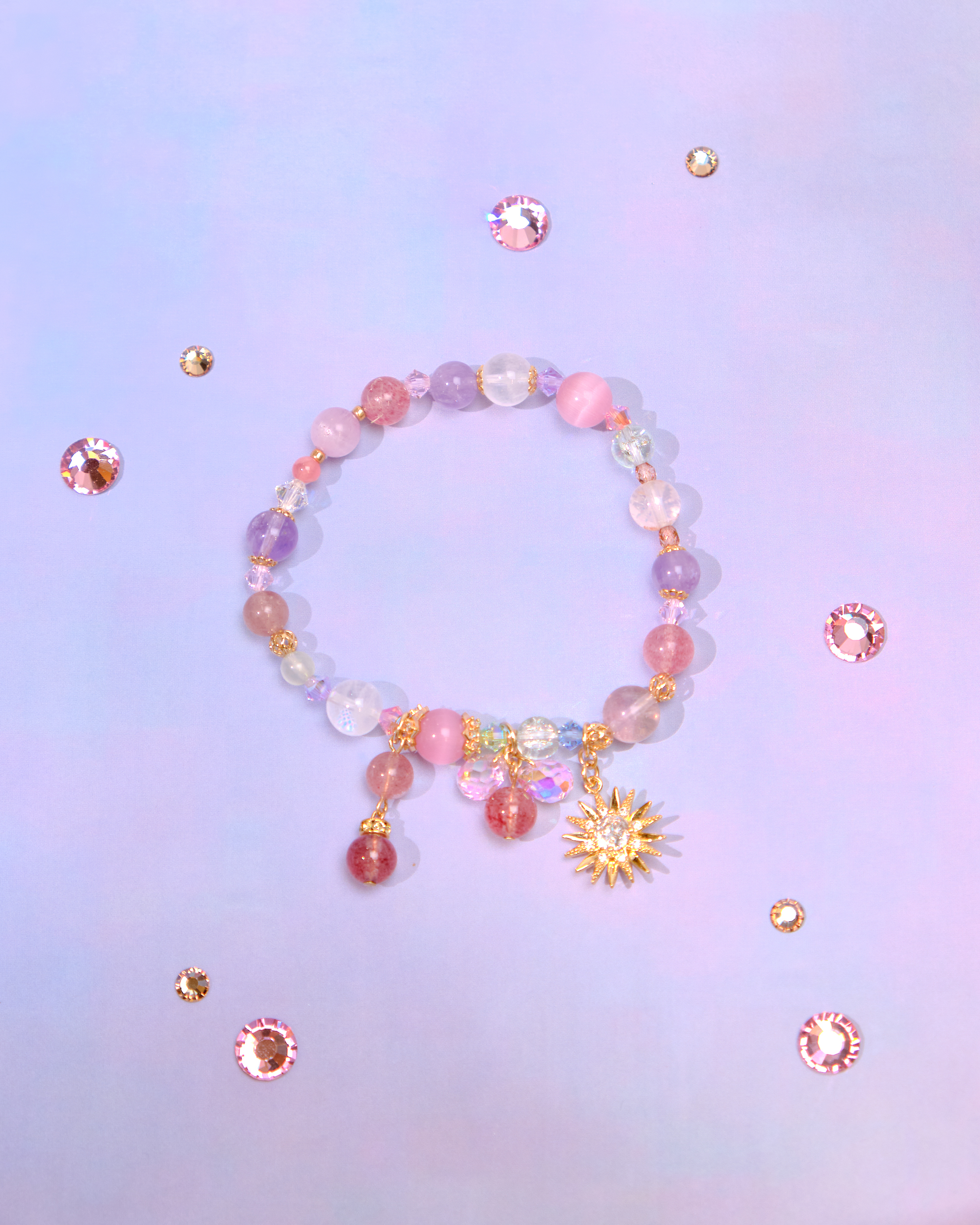 12775 糖果調色盤天然水晶手鏈