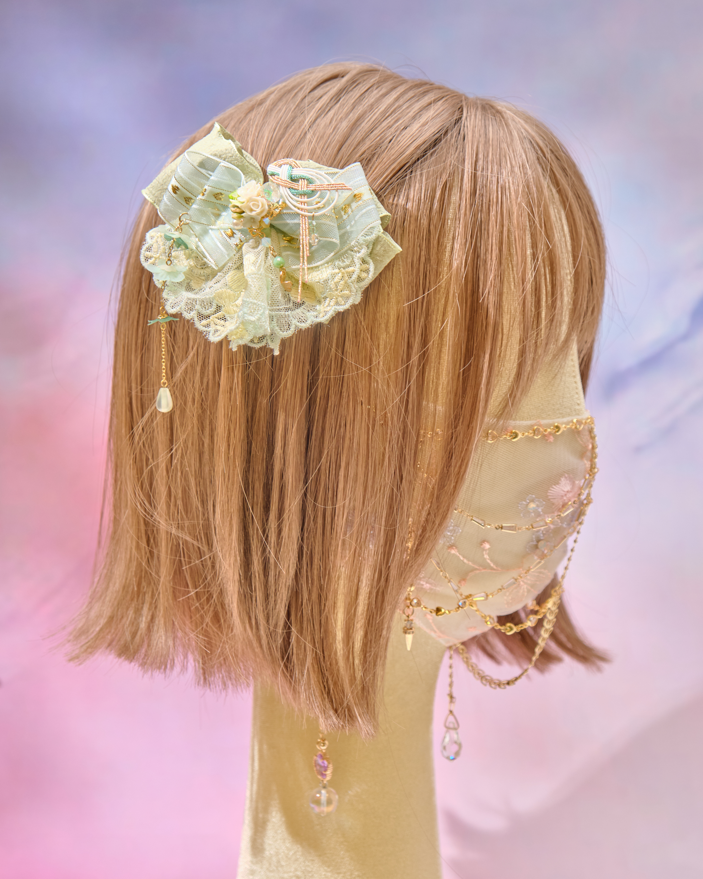 12773 荷葉裙絲帶髮夾（一對）