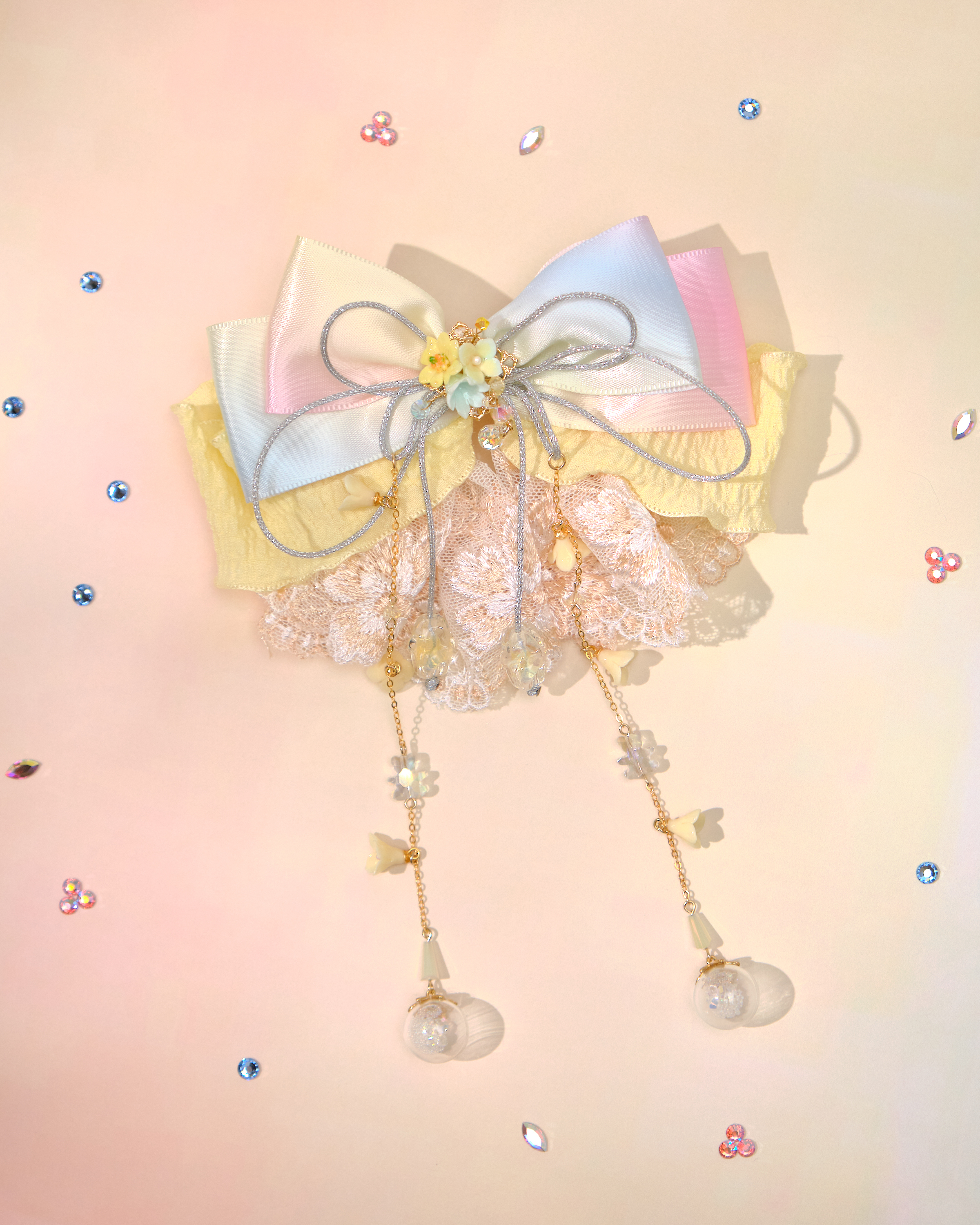 12769 荷葉裙絲帶髮夾