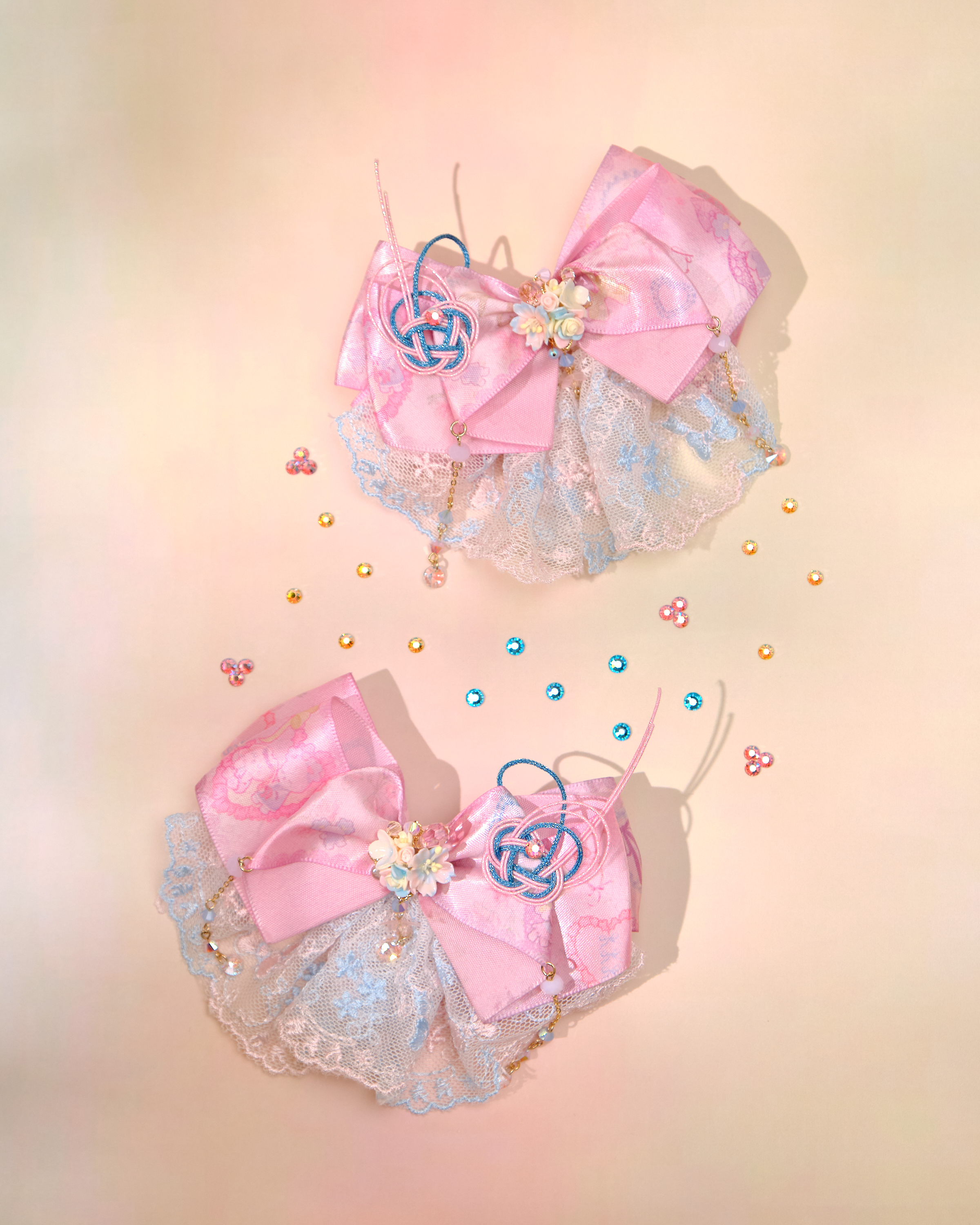 12772 荷葉裙絲帶髮夾（一對）