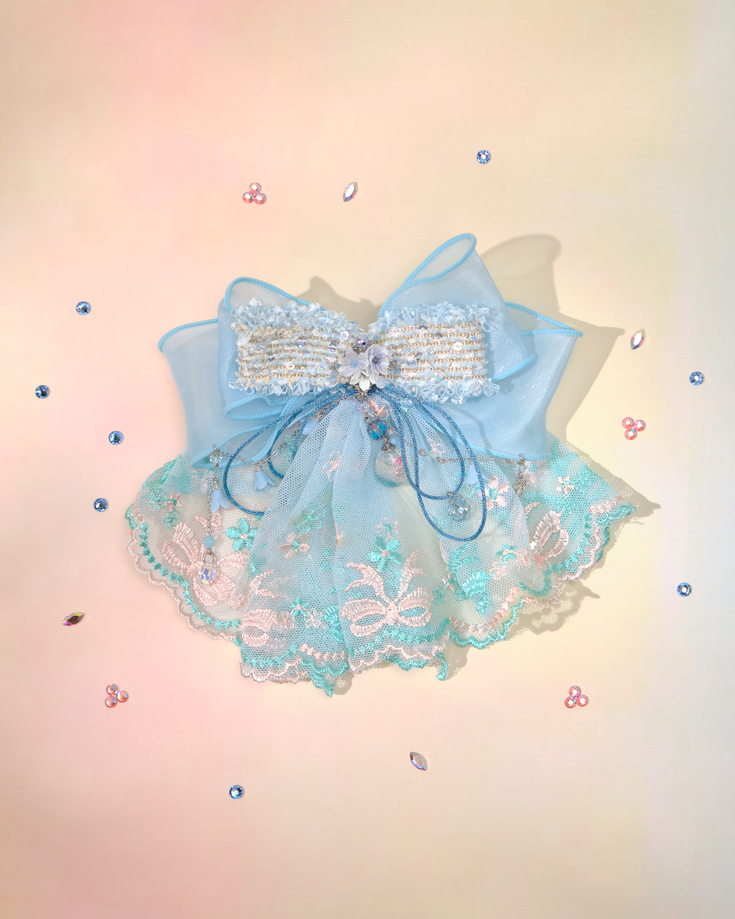 12770 荷葉裙絲帶髮夾