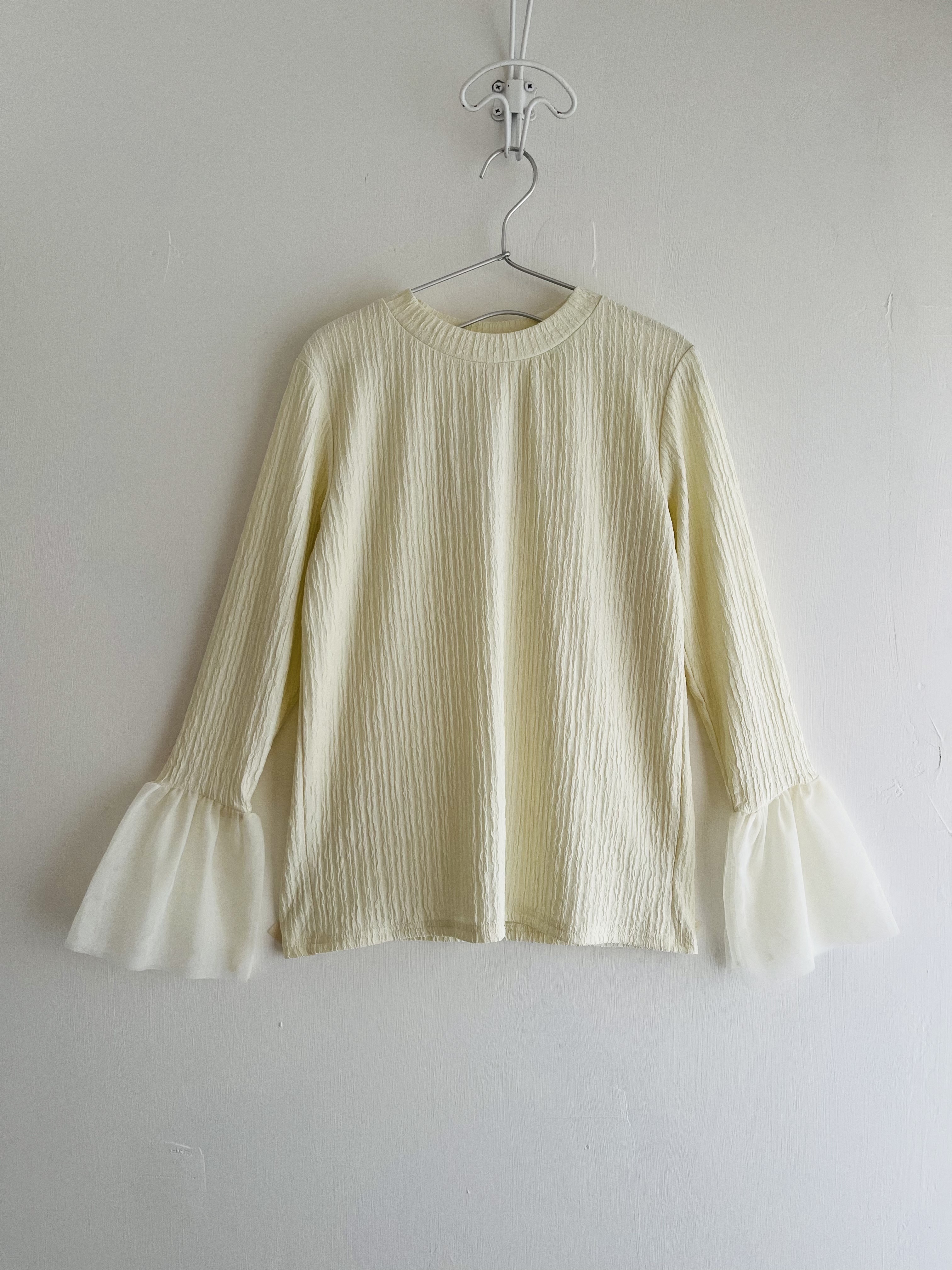 米色小企領雪紡䄂top