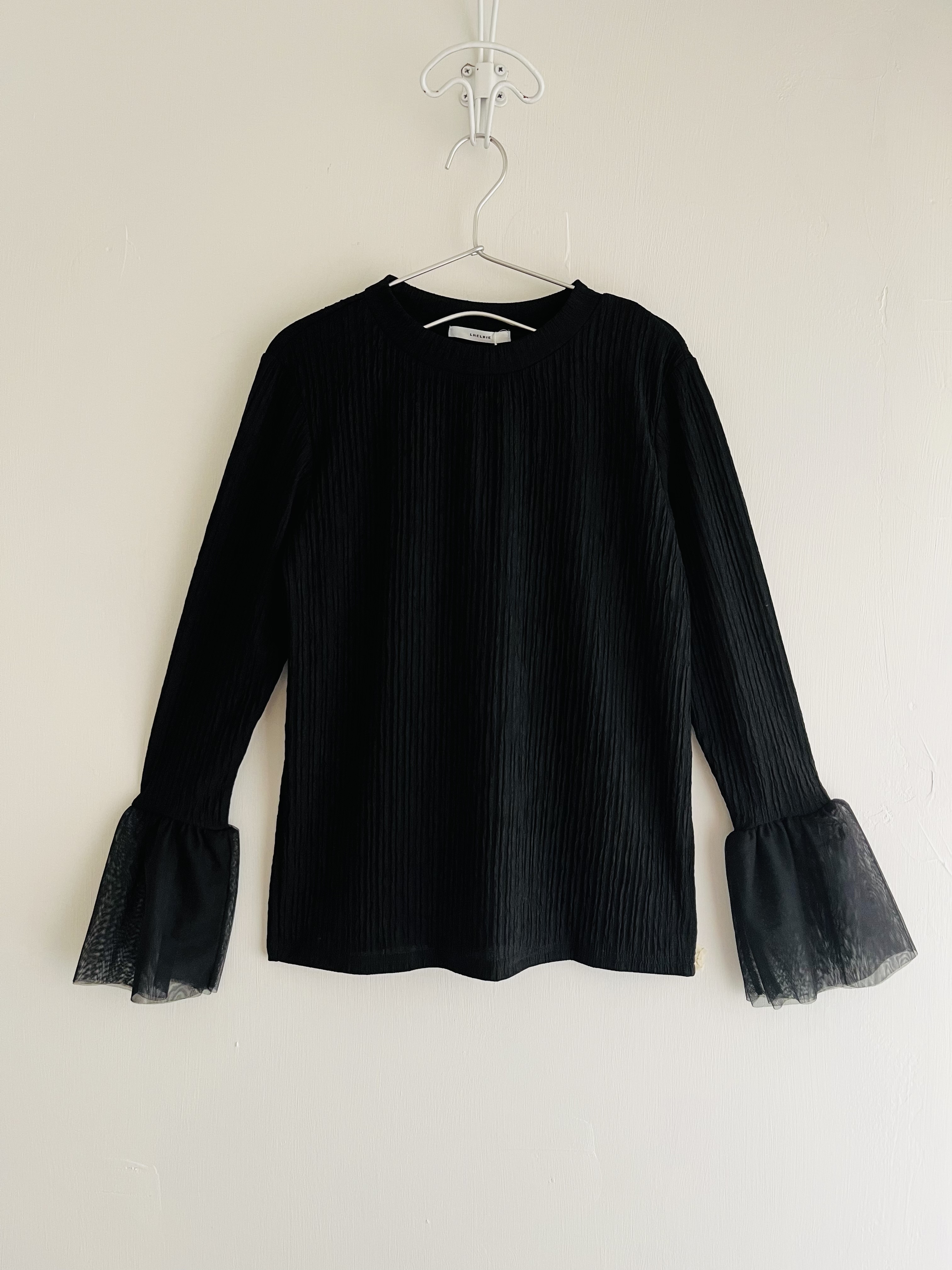 黑色小企領雪紡䄂top