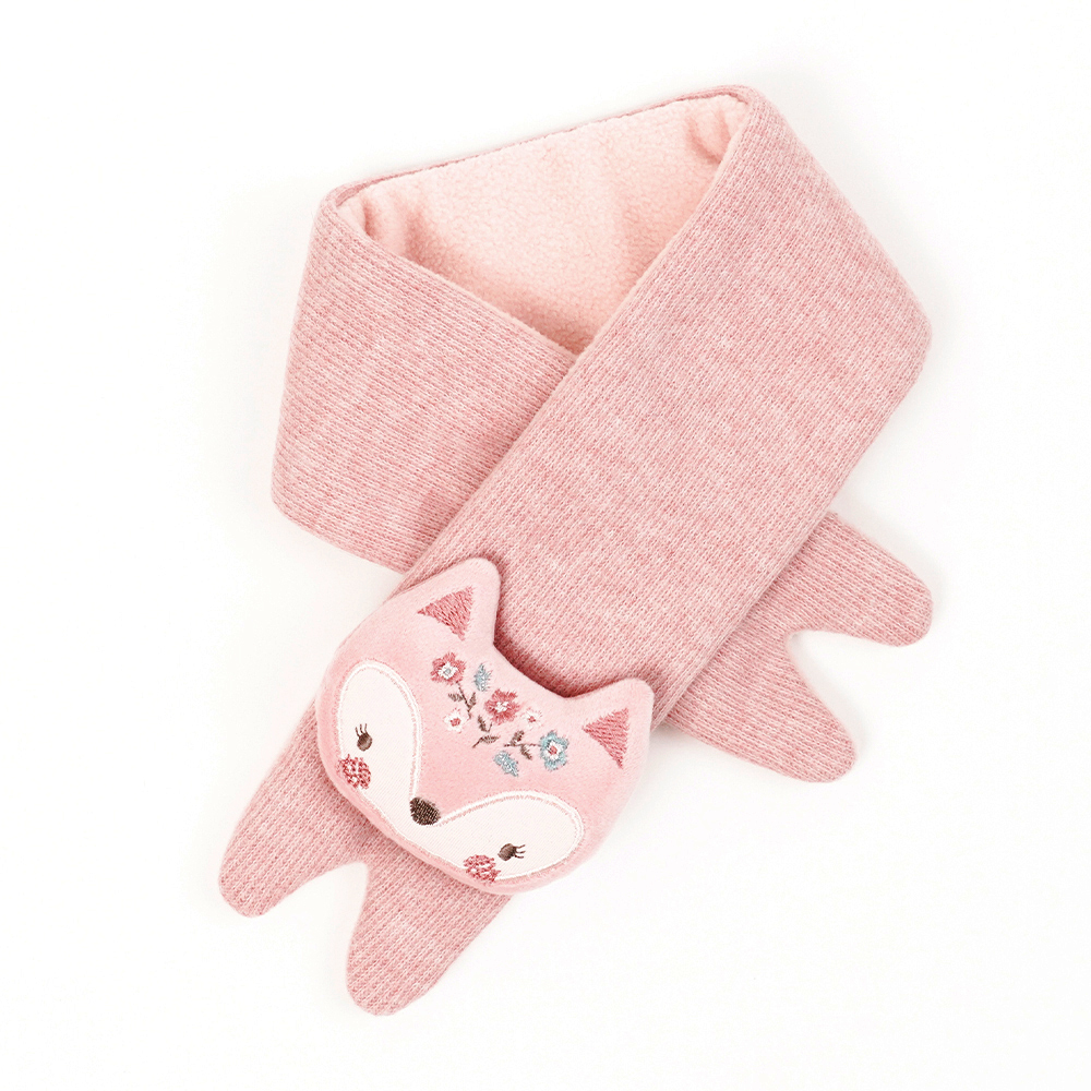 PIPPY 甜美立體小狐狸暖暖圍巾 粉