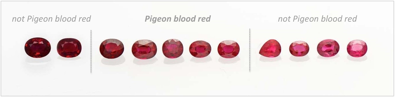 Ruby masterset for pigeon blood red.