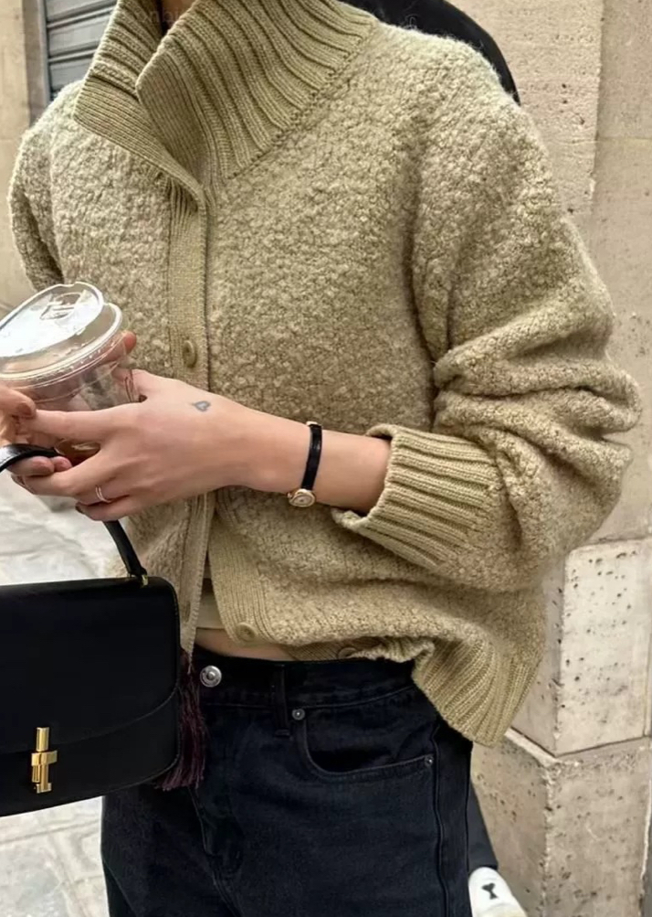 ᴷᴼᴿᴱᴬ 🇰🇷秋冬溫暖厚實外翻毛呢針織外套(兩色)