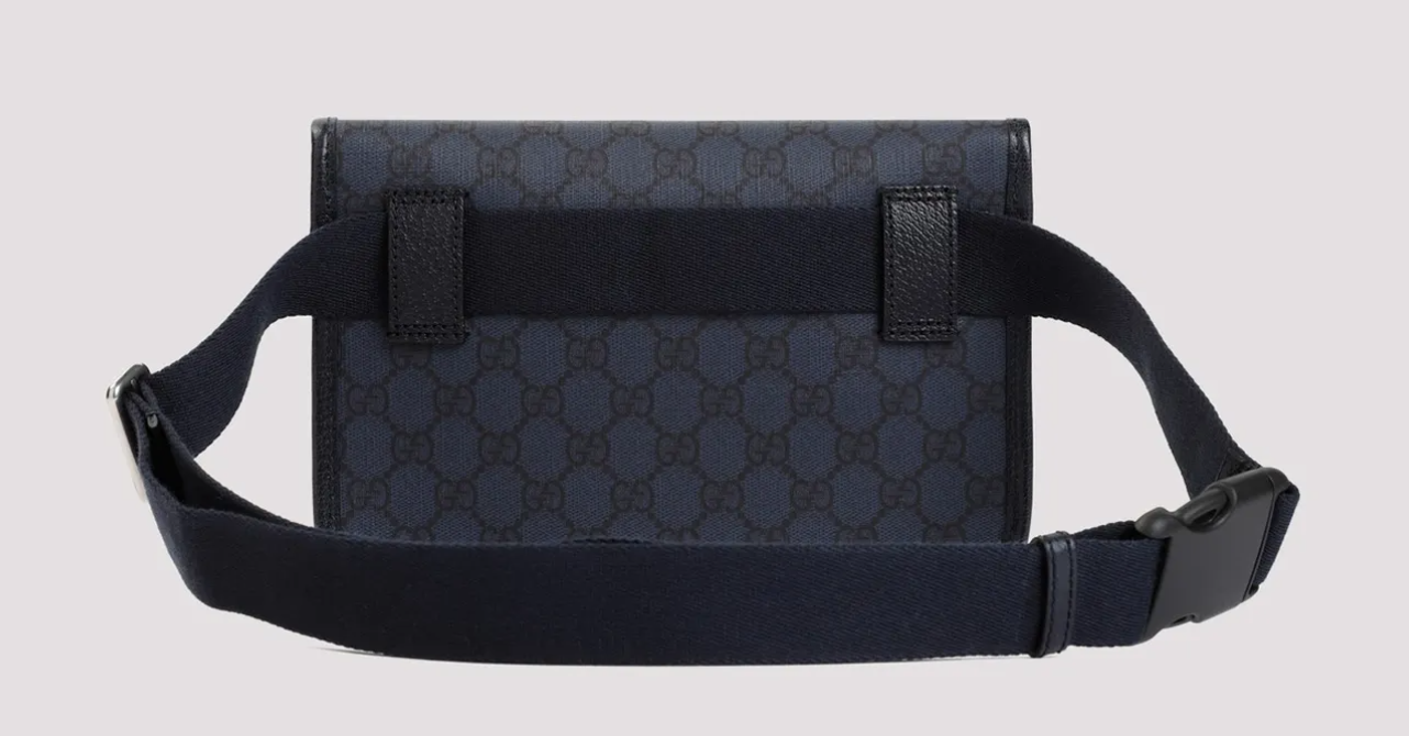[E] GUCCI BLUE OPHIDIA GG SUPREME LEATHER AND TEXTILE BELT BAG, 7525972ZGMN-8441 (EGC72)