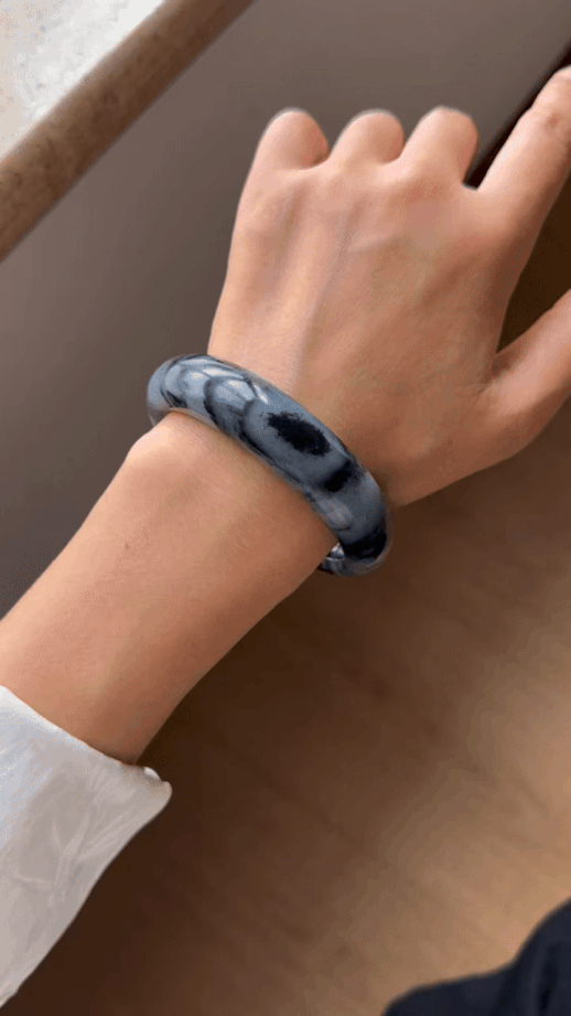 92075 59.8mm和田玉籽青花手鐲 (58-60)