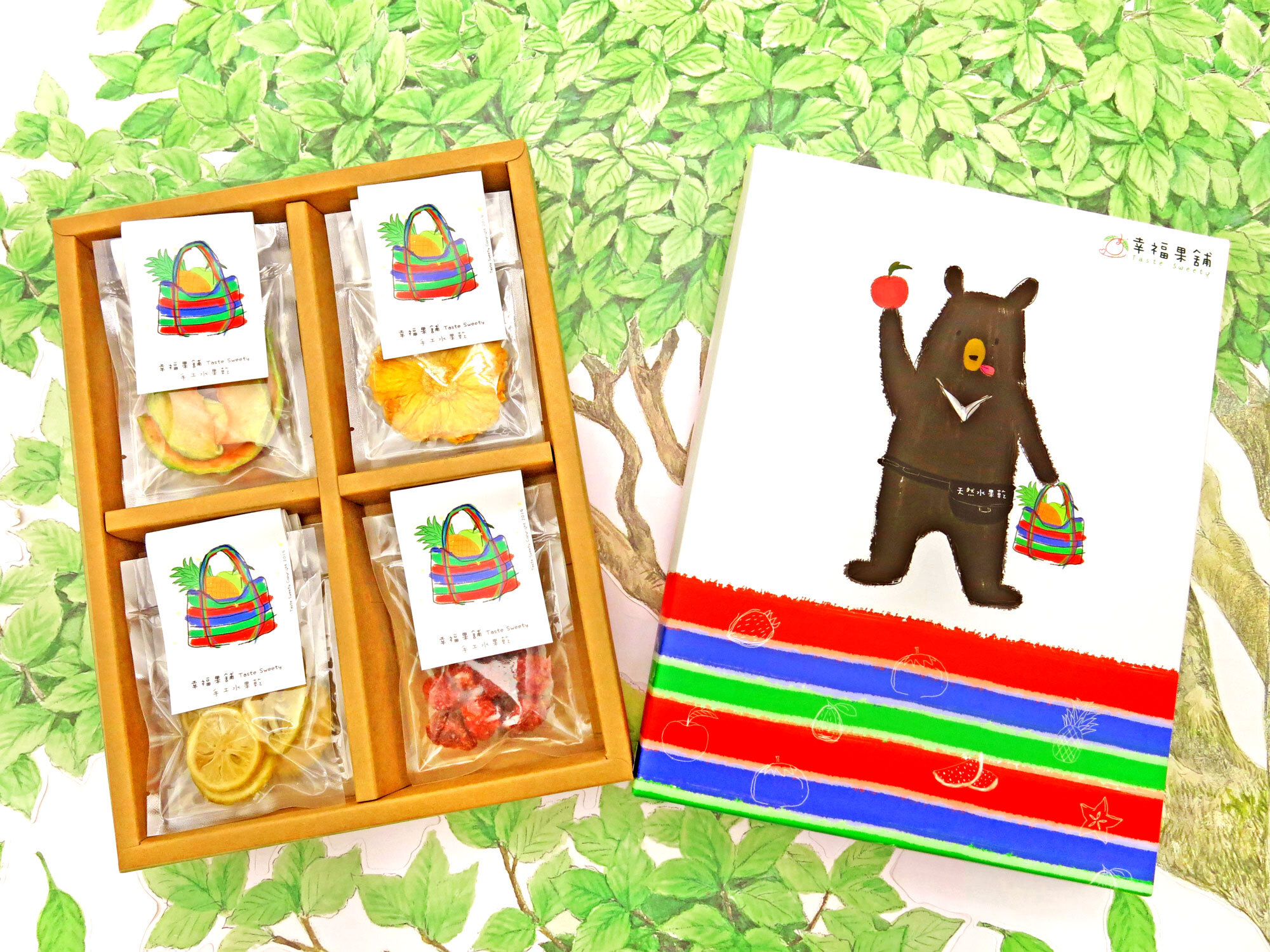 茄芷熊老闆水果乾禮盒4格(8入/12入/16入)