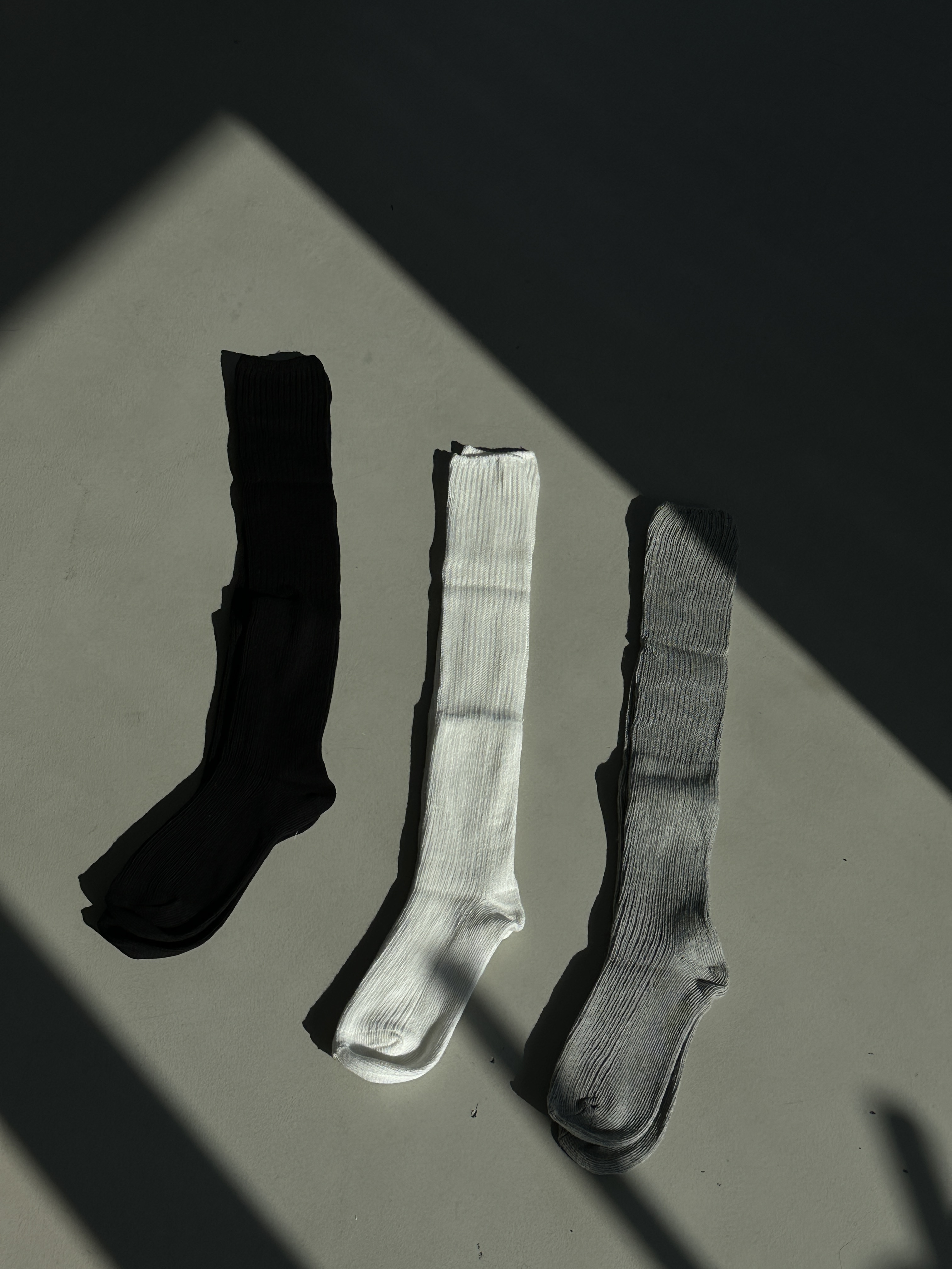 Wool long socks / White