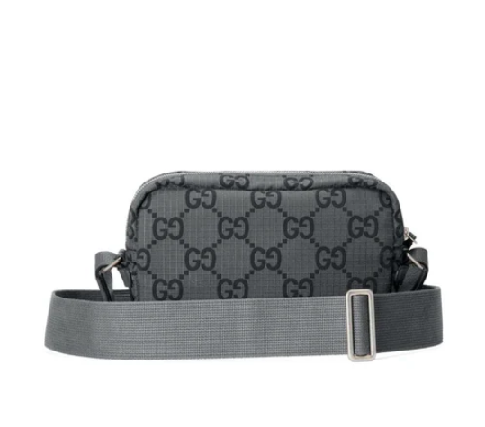[E] GUCCI GRA G BLK GG RIPSTOP CROSSBODY BAG, 767931FACPK-1243 (EGC73)