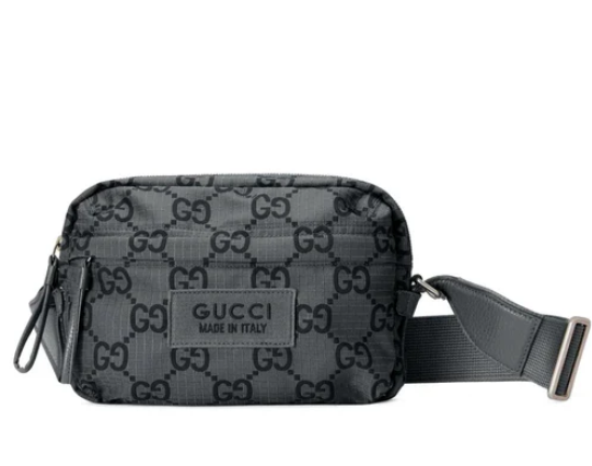 [E] GUCCI GRA G BLK GG RIPSTOP CROSSBODY BAG, 767931FACPK-1243 (EGC73)