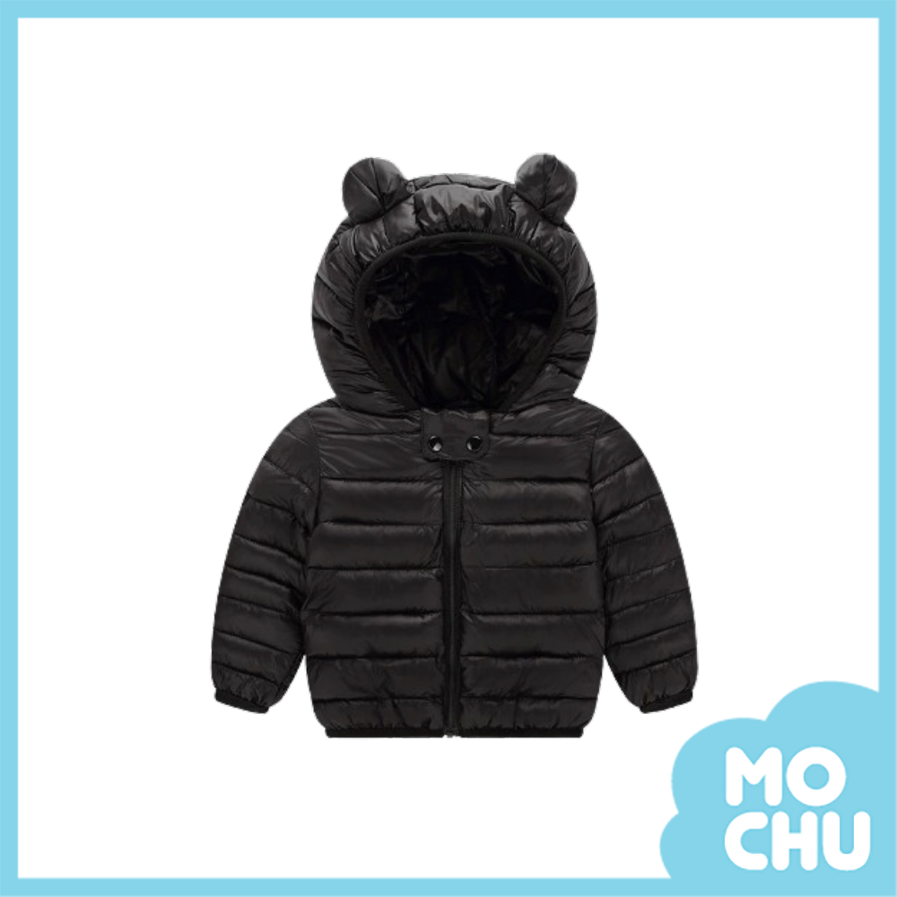 (80.90.110.120碼現貨)純色熊耳連帽羽絨外套