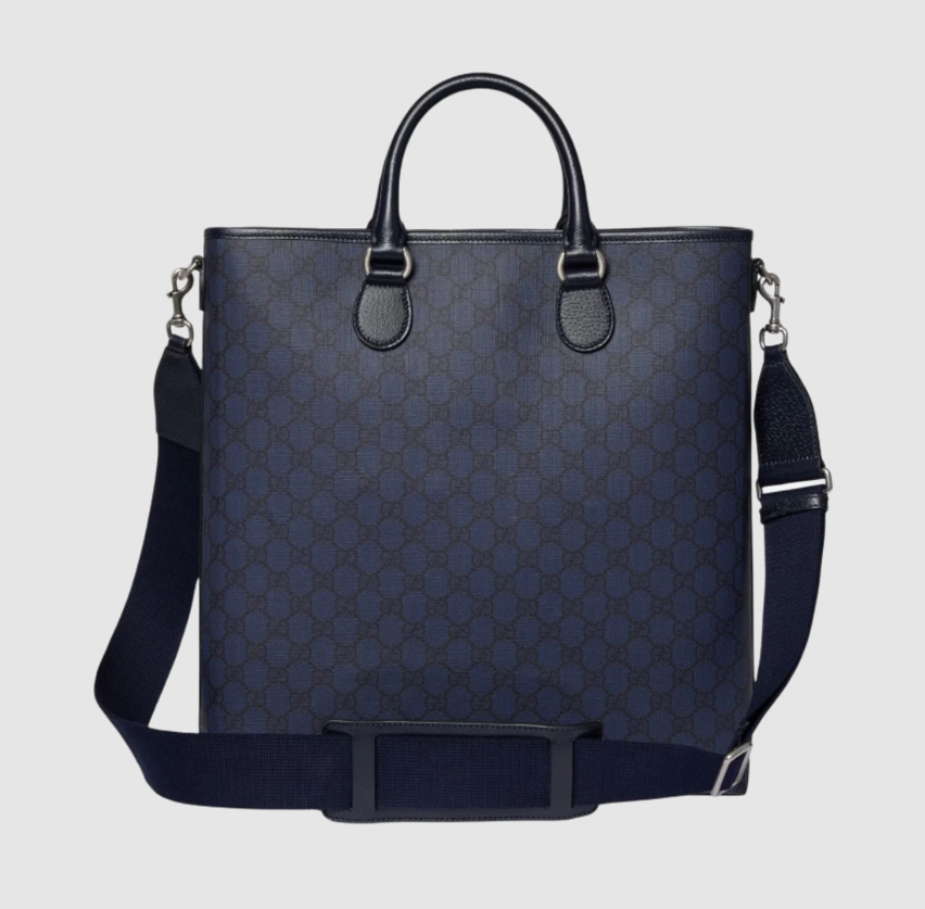 [E] GUCCI BLUE GUCCI MEDIUM OPHIDIA GG SUPREME CANVAS TOTE BAG, 792118FADJK-8458 (EGC76)