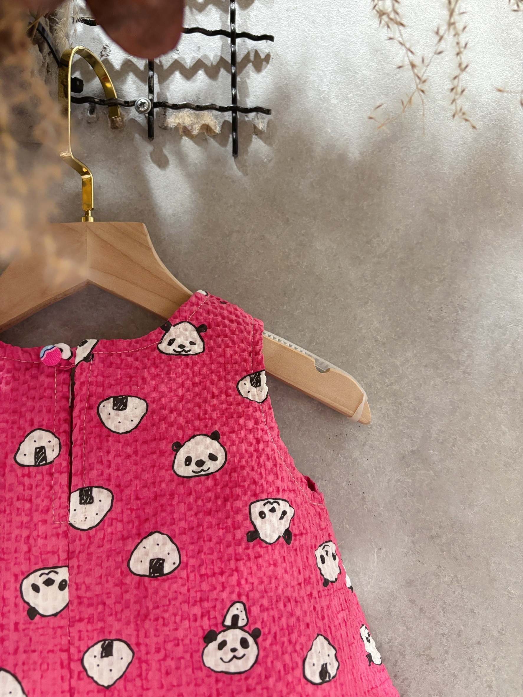 粉熊貓 A字背心(90)