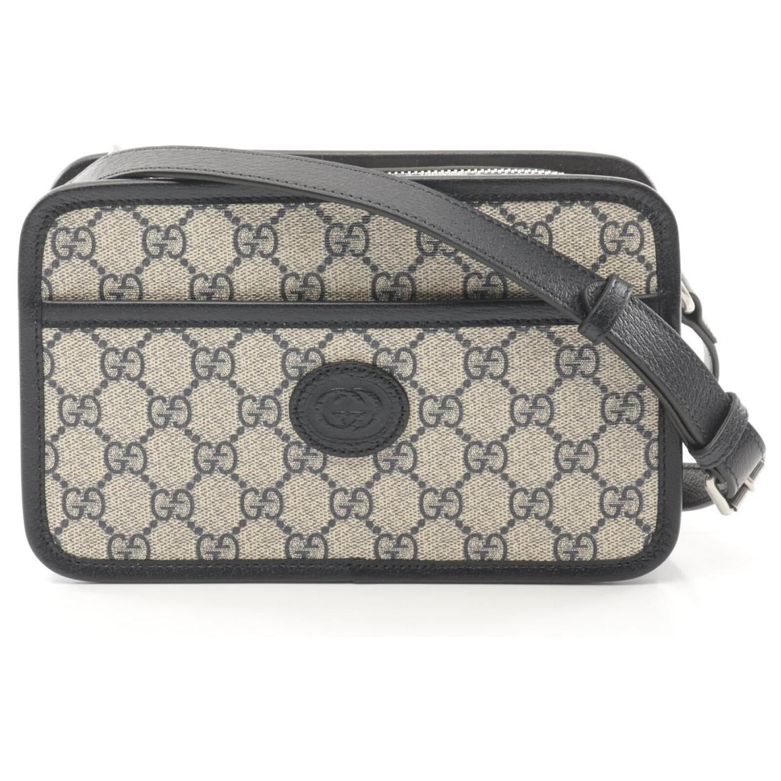 [E] GUCCI BEIGE MENS GG SUPREME SHOULDER BAG PVC LEATHER, 658572K9GSN-4075 (EGC133)