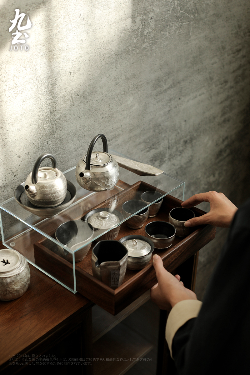九土復古手作刷銀品茗杯-月隱系列_XCBR0157