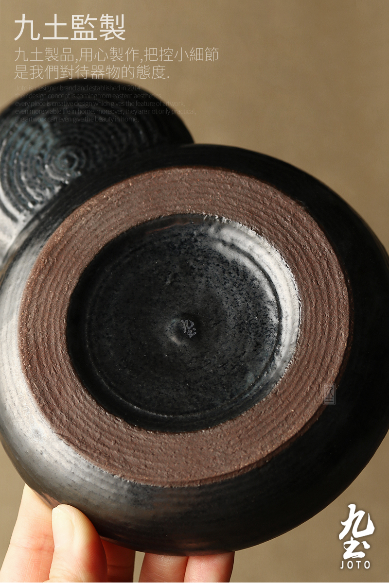 九土復古手作刷銀品茗杯-月隱系列_XCBR0157