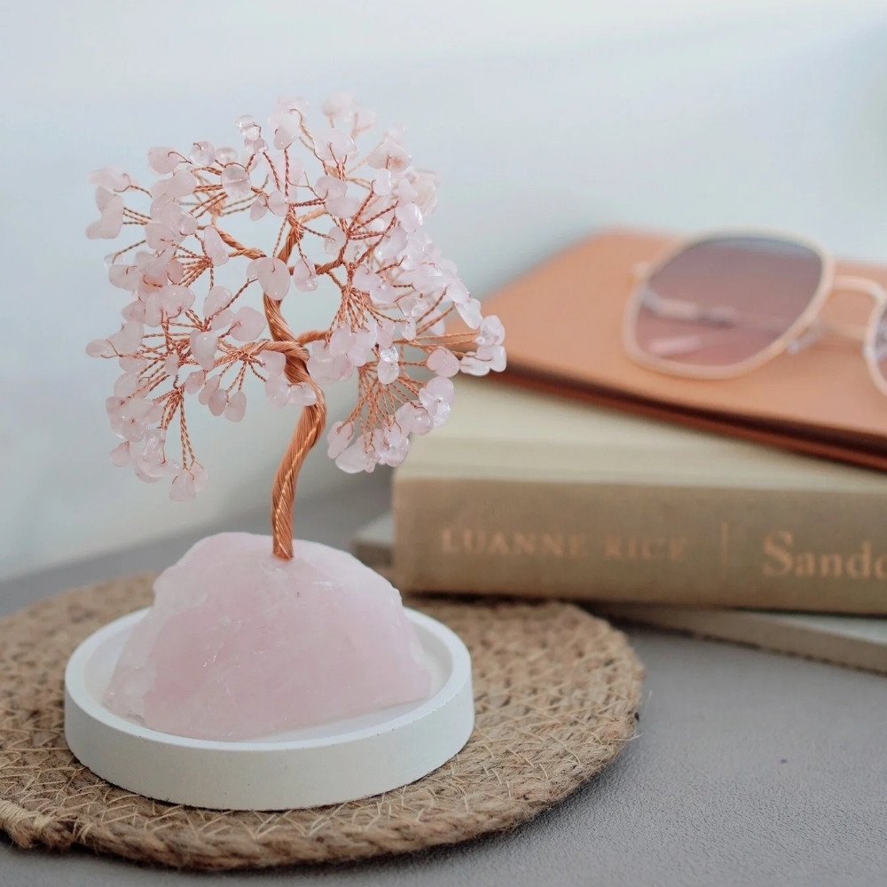 粉晶水晶樹 原礦底座 /CTR 人緣桃花運 開運禮物 居家擺件 結婚禮物 伴娘禮物 姊妹禮 愛情順利 聖誕禮物禮盒