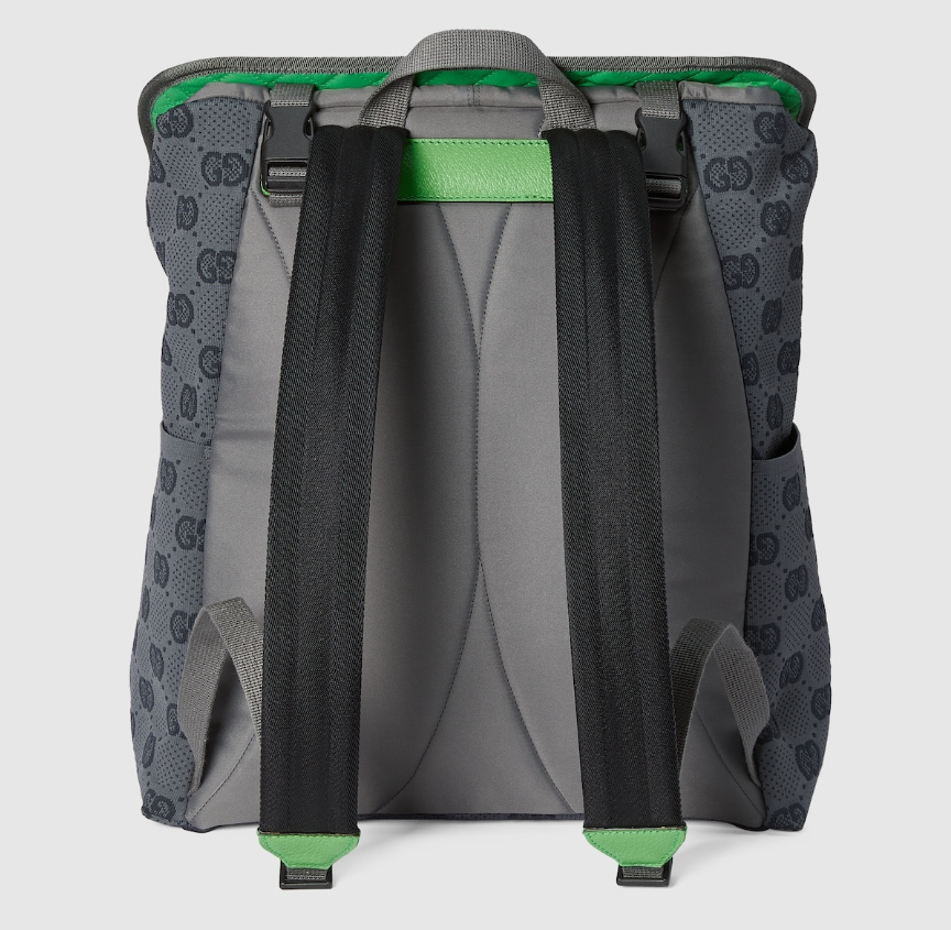 [E] GUCCI GREY/RED/GREEN GG NYLON BACKPACK, 752085FAB7V-8488 (EGC80)