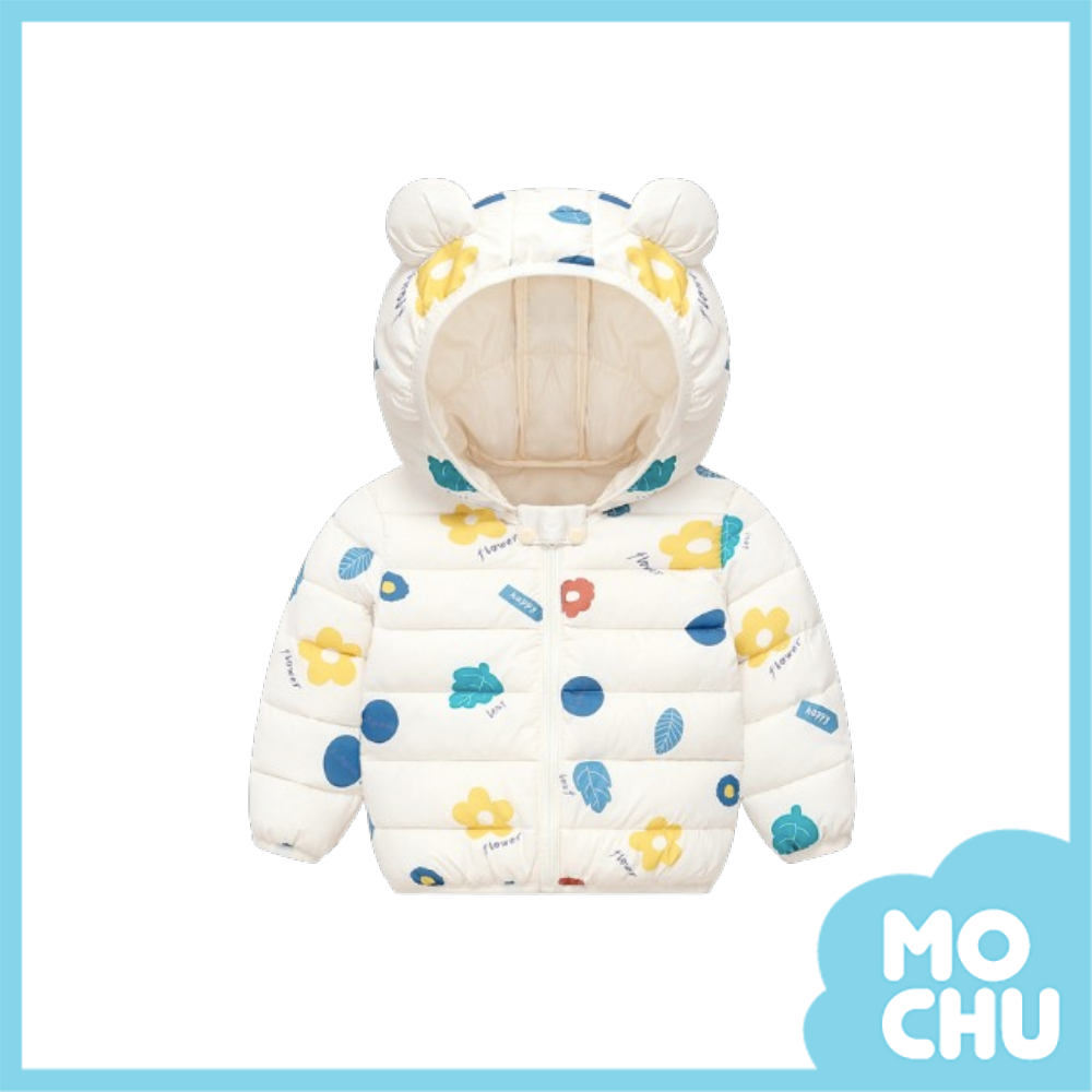 花朵葉片連帽羽絨外套
