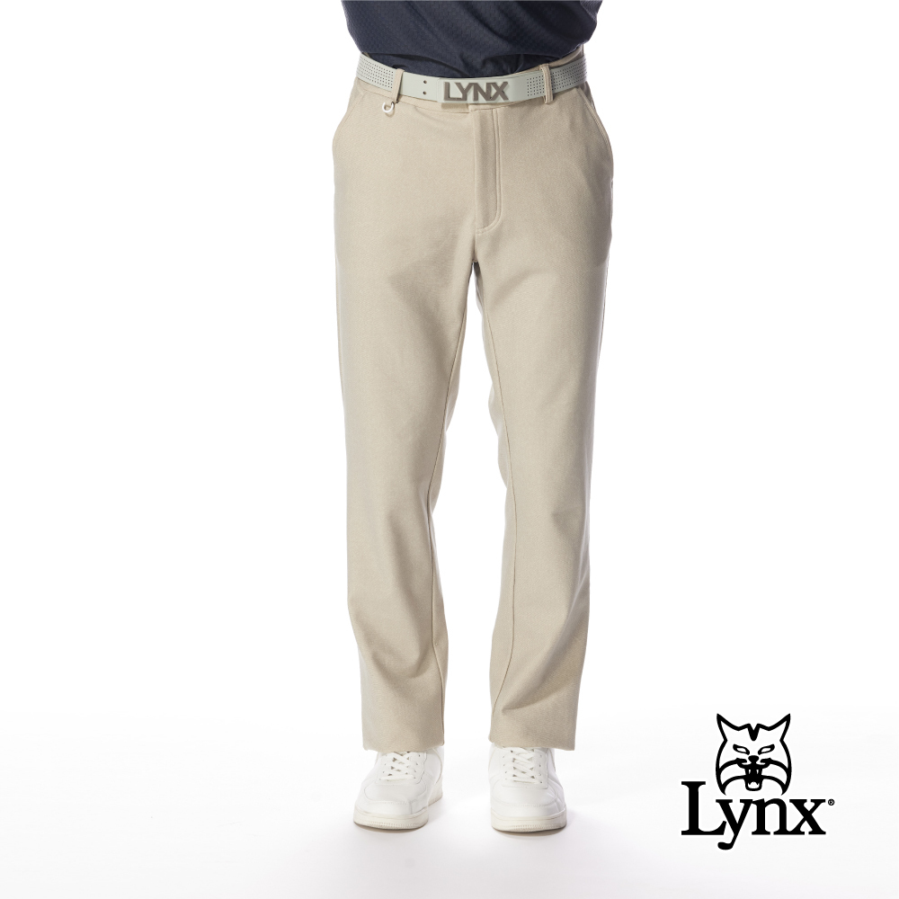 【Lynx Golf】男款日本進口面料保暖彈性後袋造型休閒長褲