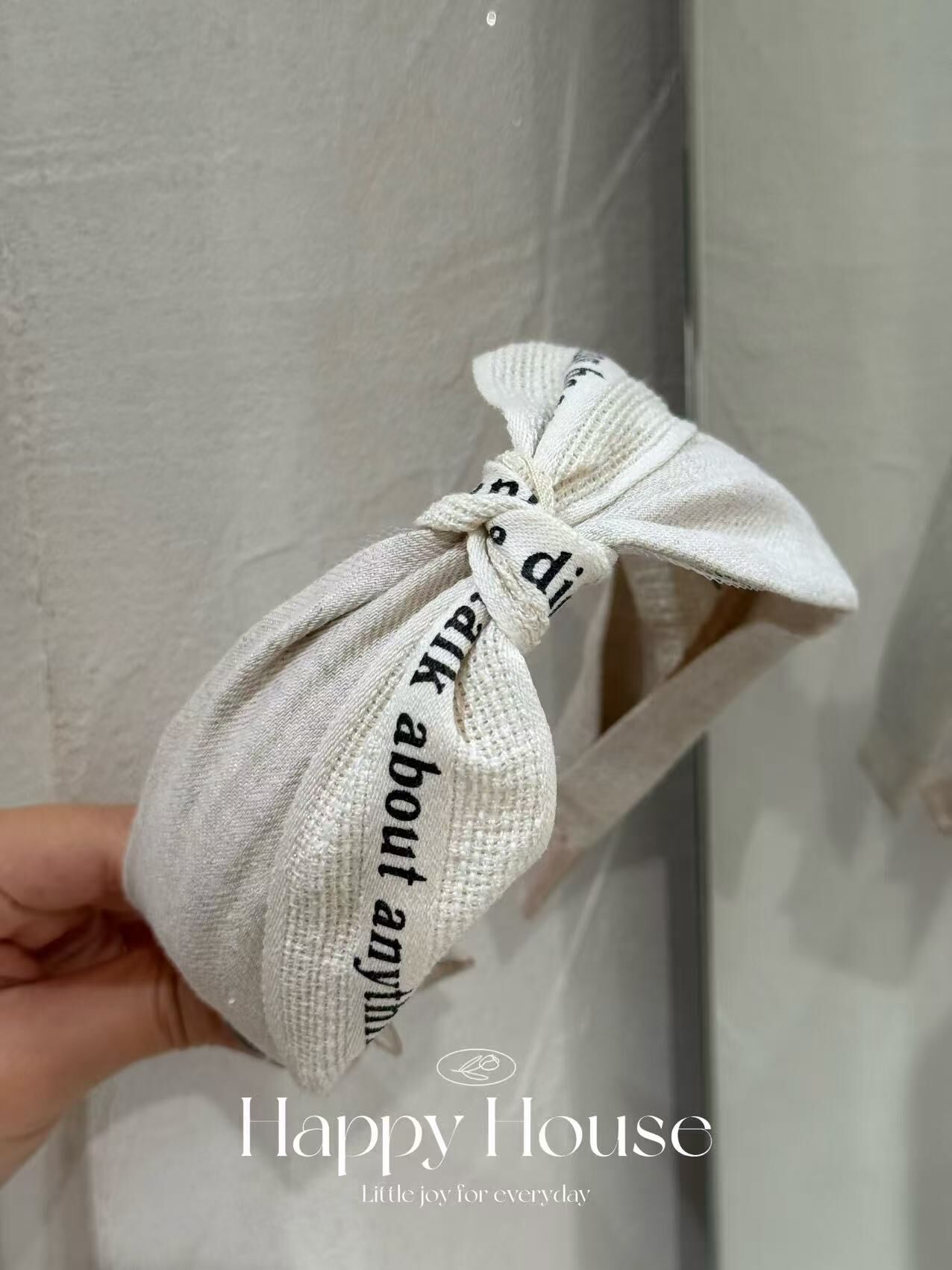 棉麻拼布字母頭箍