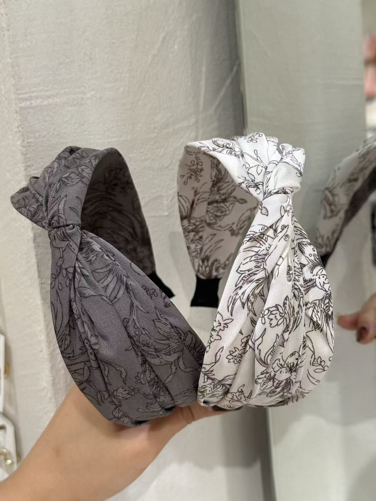 兩色紐結暗花頭箍