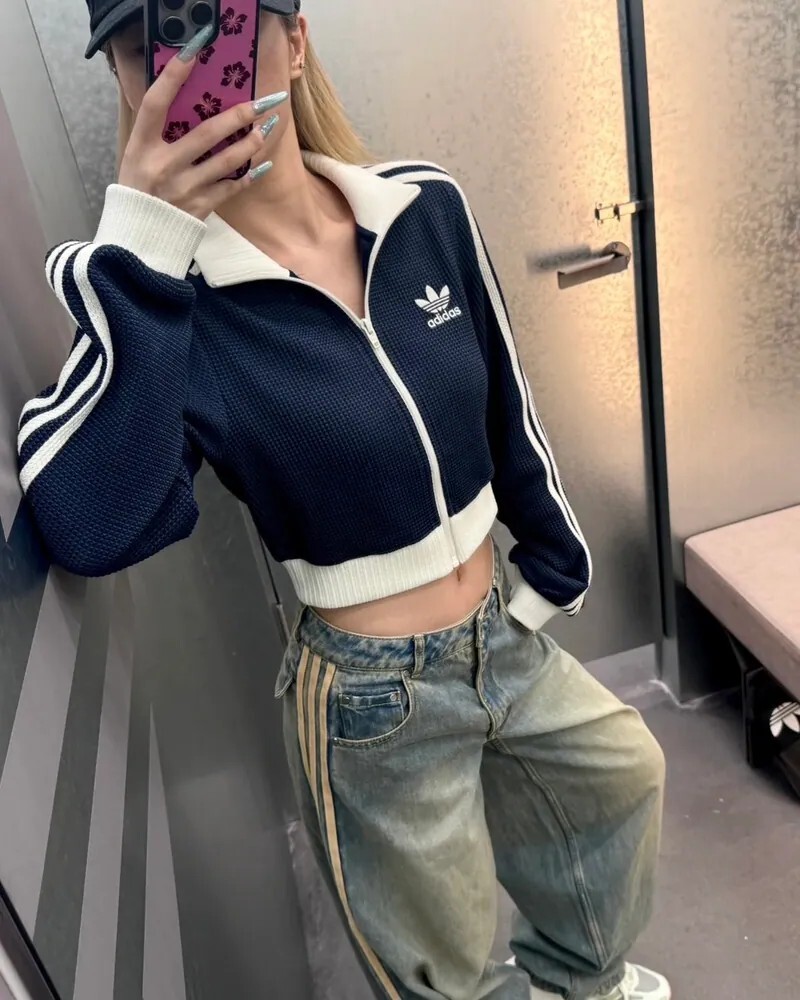 <辣妹必備😍> Adidas Originals Top KNIT TRACK 立領 針織 運動 外套 短版 3色