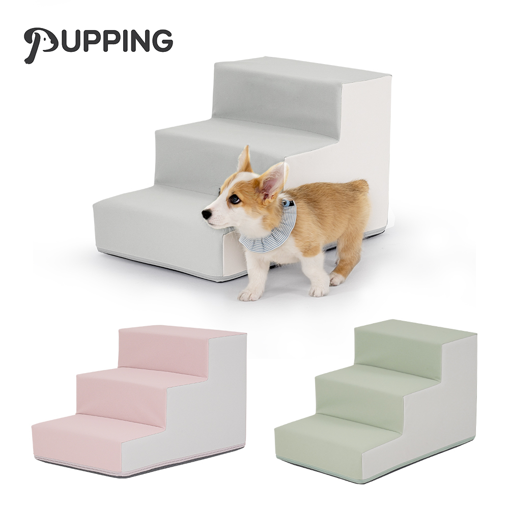 預購【PUPPING】韓國寵物防滑樓梯 - 淺灰色