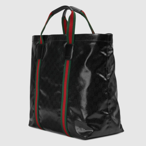 [E] GUCCI BLACK MEN'S BAG GG CRYSTAL MEDIUM TOTE BAG, 763287FACKN-1064 (EGC83)