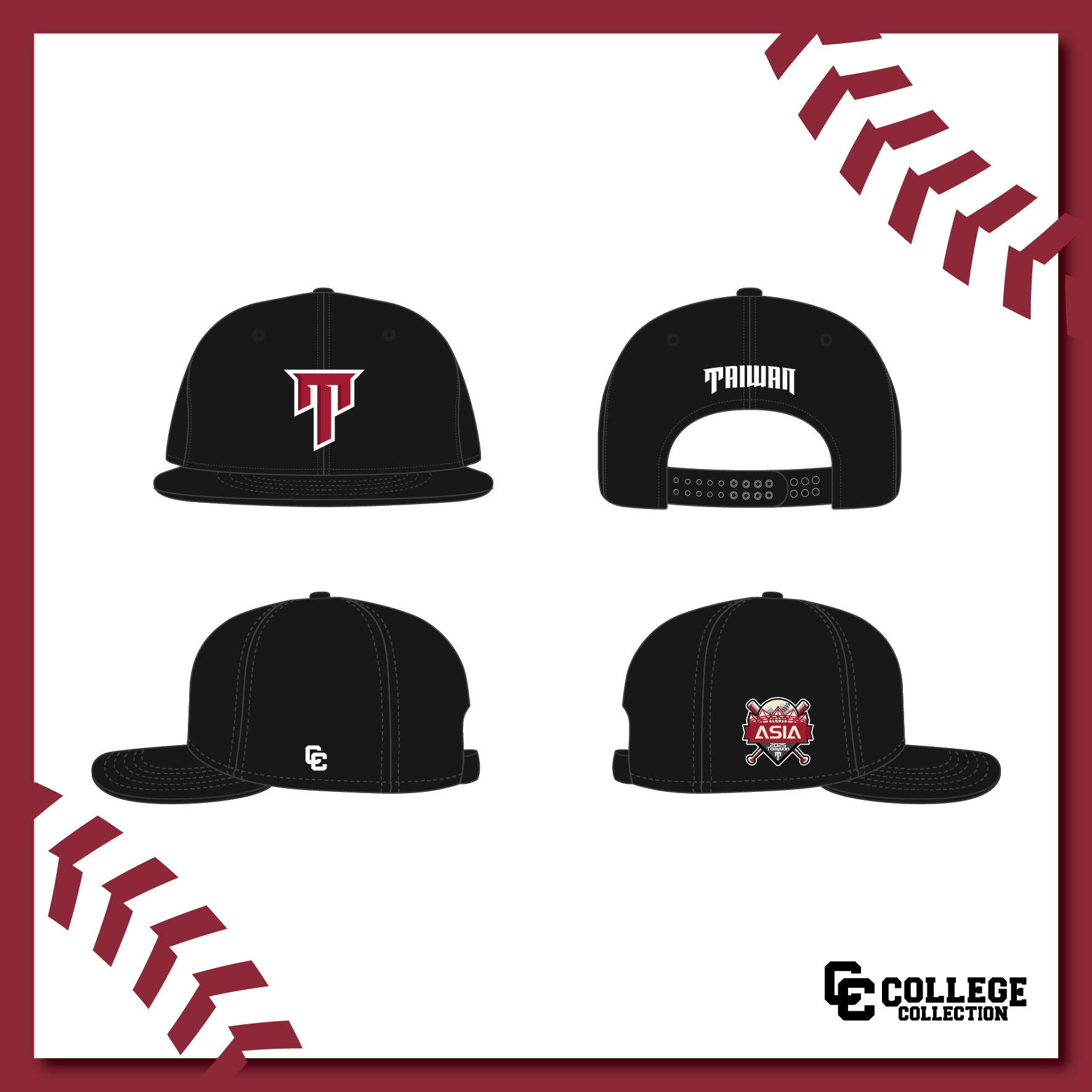 ｜11月預購｜ TAIWAN刺繡紀念棒球帽 (大T款)