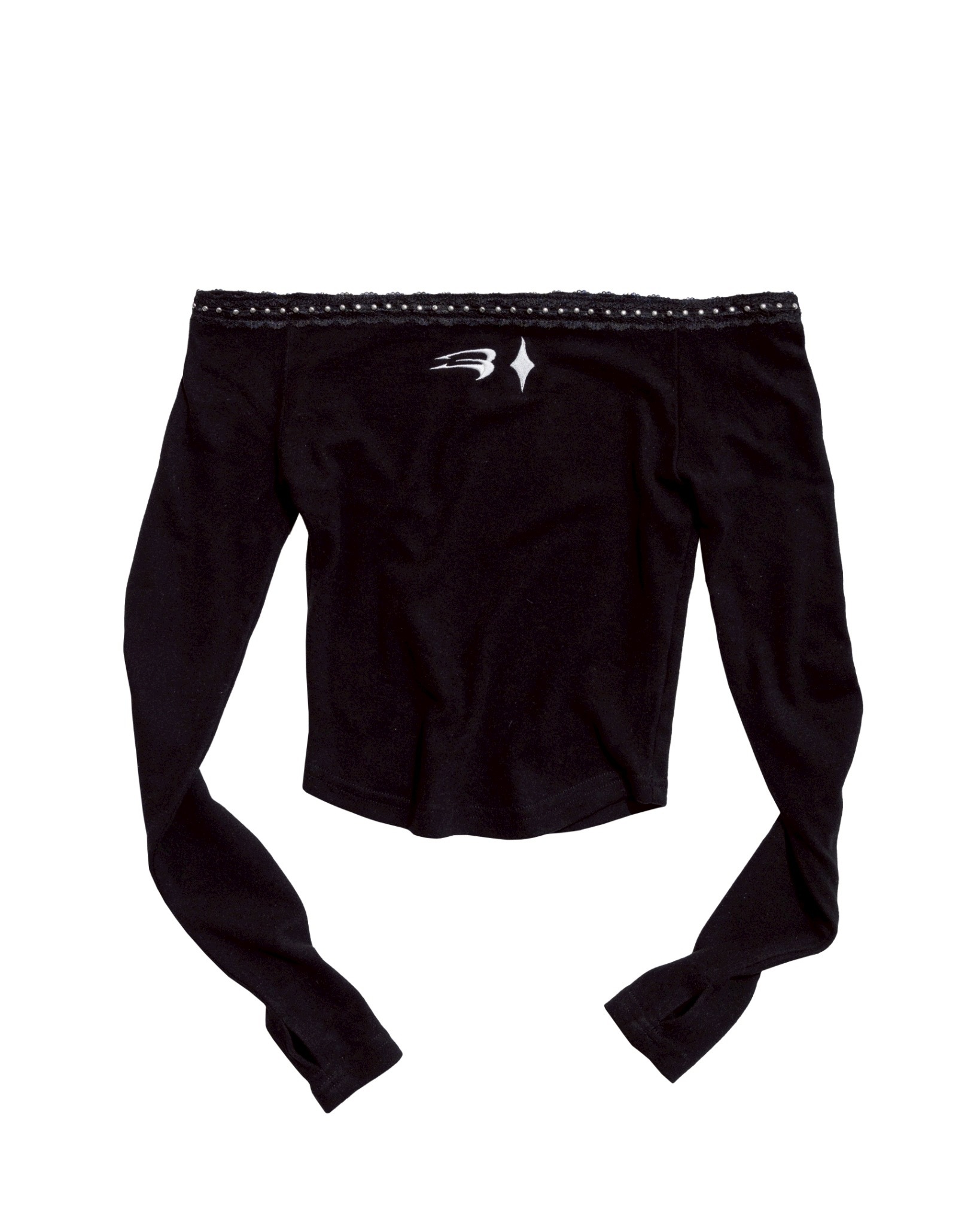 EAL E’TREALOUEST 25FW （ OLD DAYS ) WMS Off Shoulder Line Short Shirt