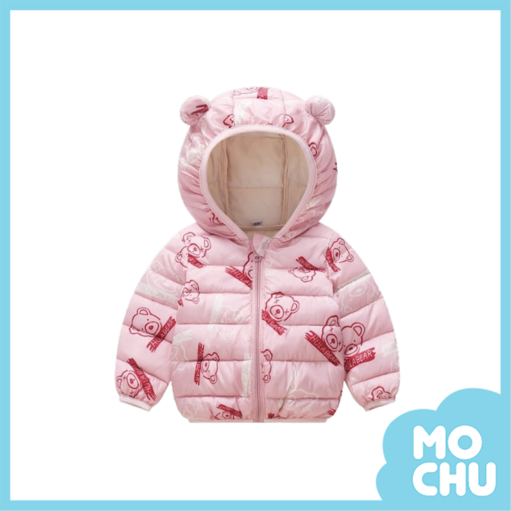 閉眼熊頭連帽羽絨外套