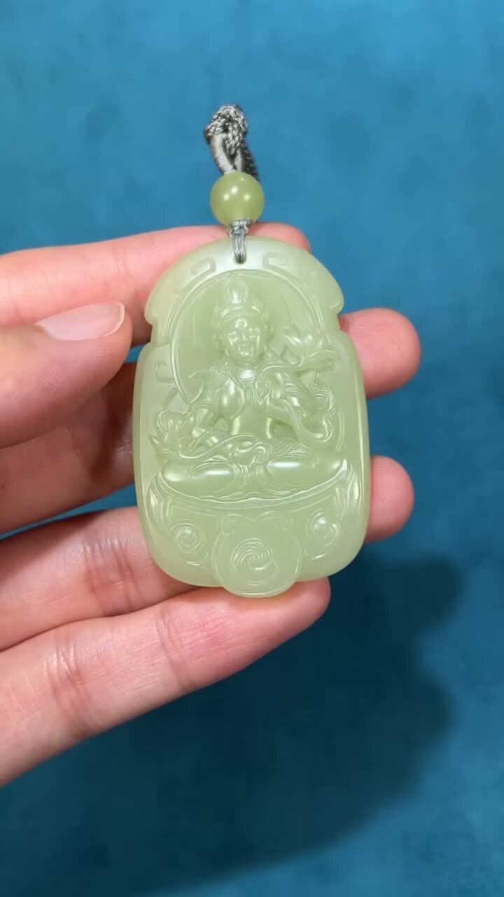 和田玉黃口度母,天然和田玉軟玉