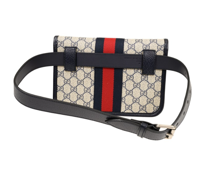 [E] GUCCI DARK BLUE OPHIDIA BELT BAG, 67408196IWN-4076 (EGC86)