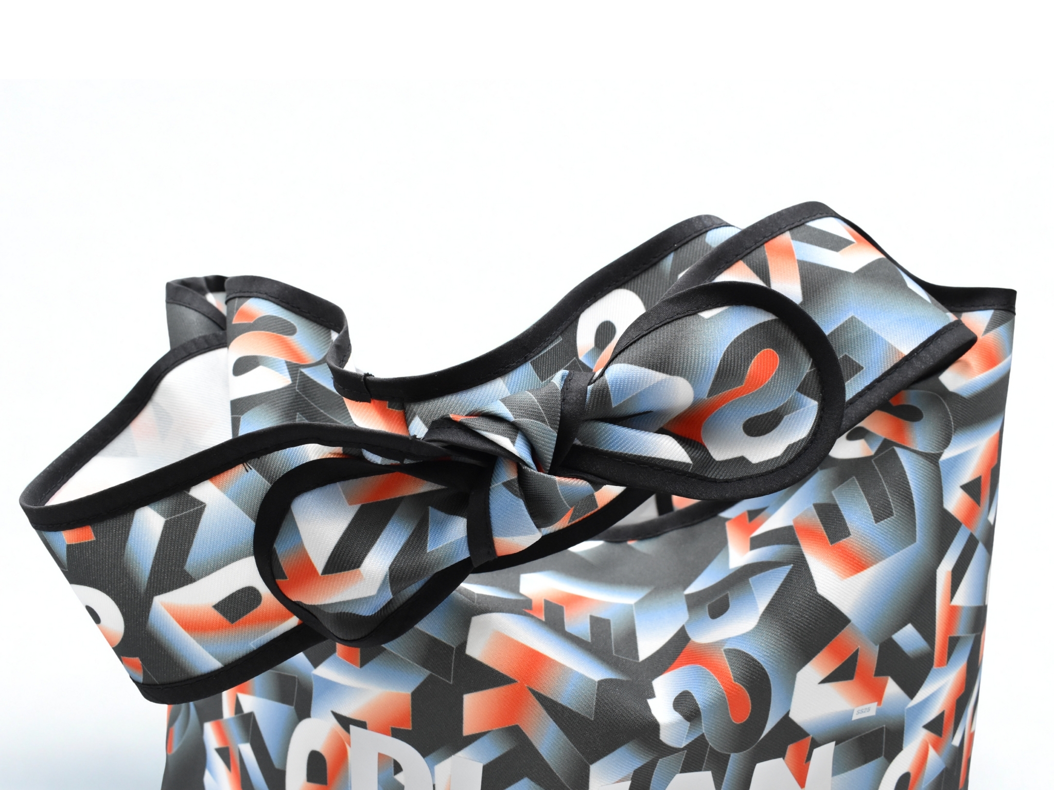 DI JAN 防潑水夢想環保袋｜字母灰 × 可拆式蝴蝶結