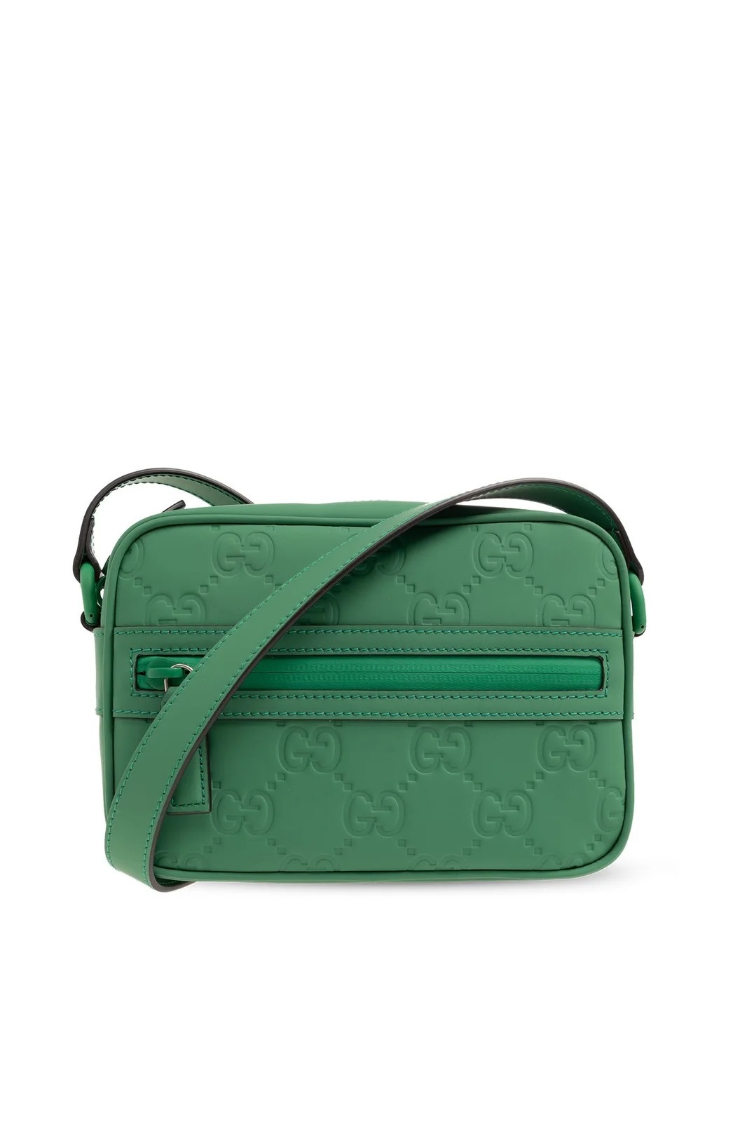 [E] GUCCI GREEN SUPREME GG RUBER COATED CAMERA BAG, 771321AAC39-3727 (EGC142)