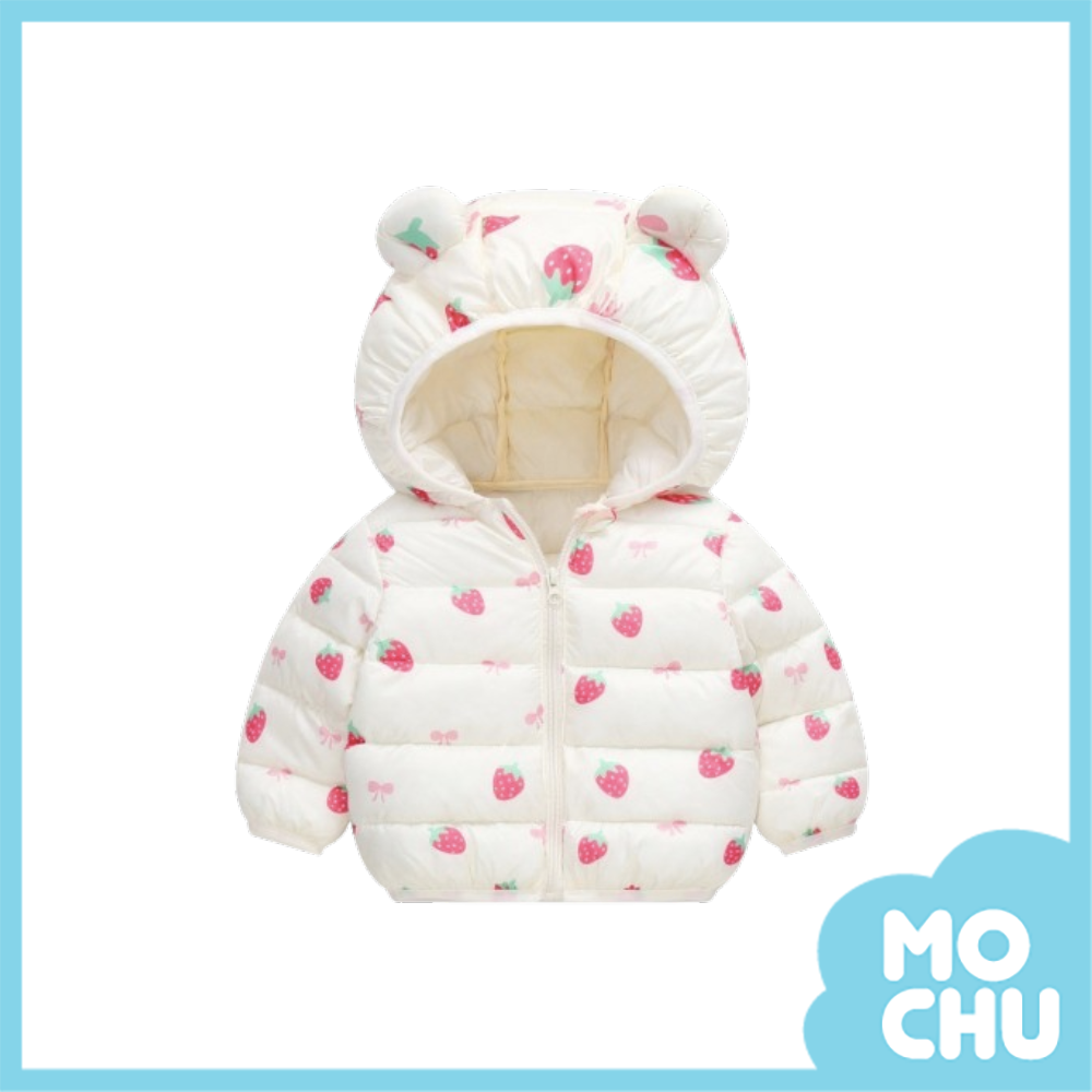 小草莓熊耳連帽羽絨外套